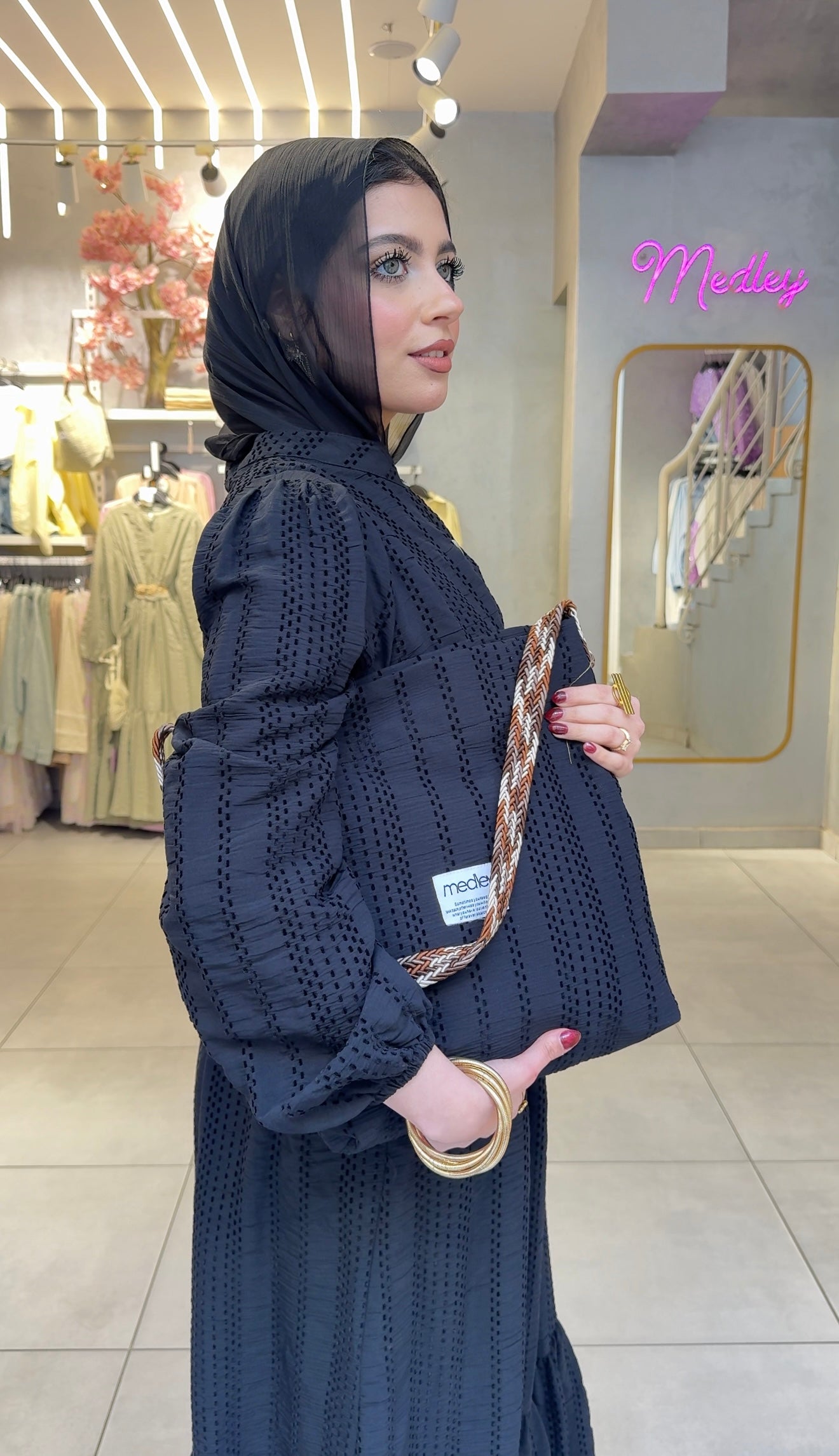 Textured Maxi Dress with Matching Gift Bag