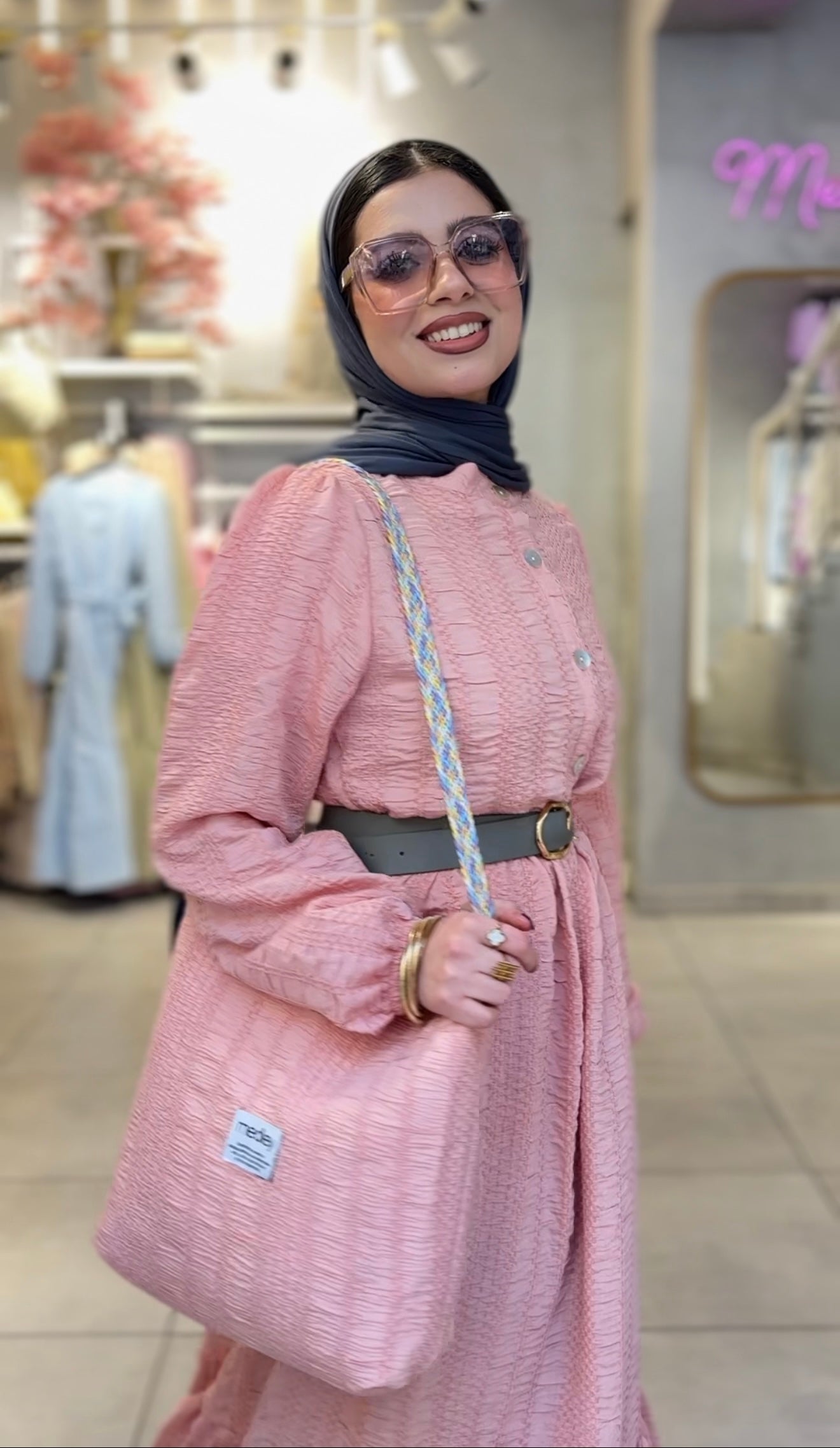 Textured Maxi Dress with Matching Gift Bag
