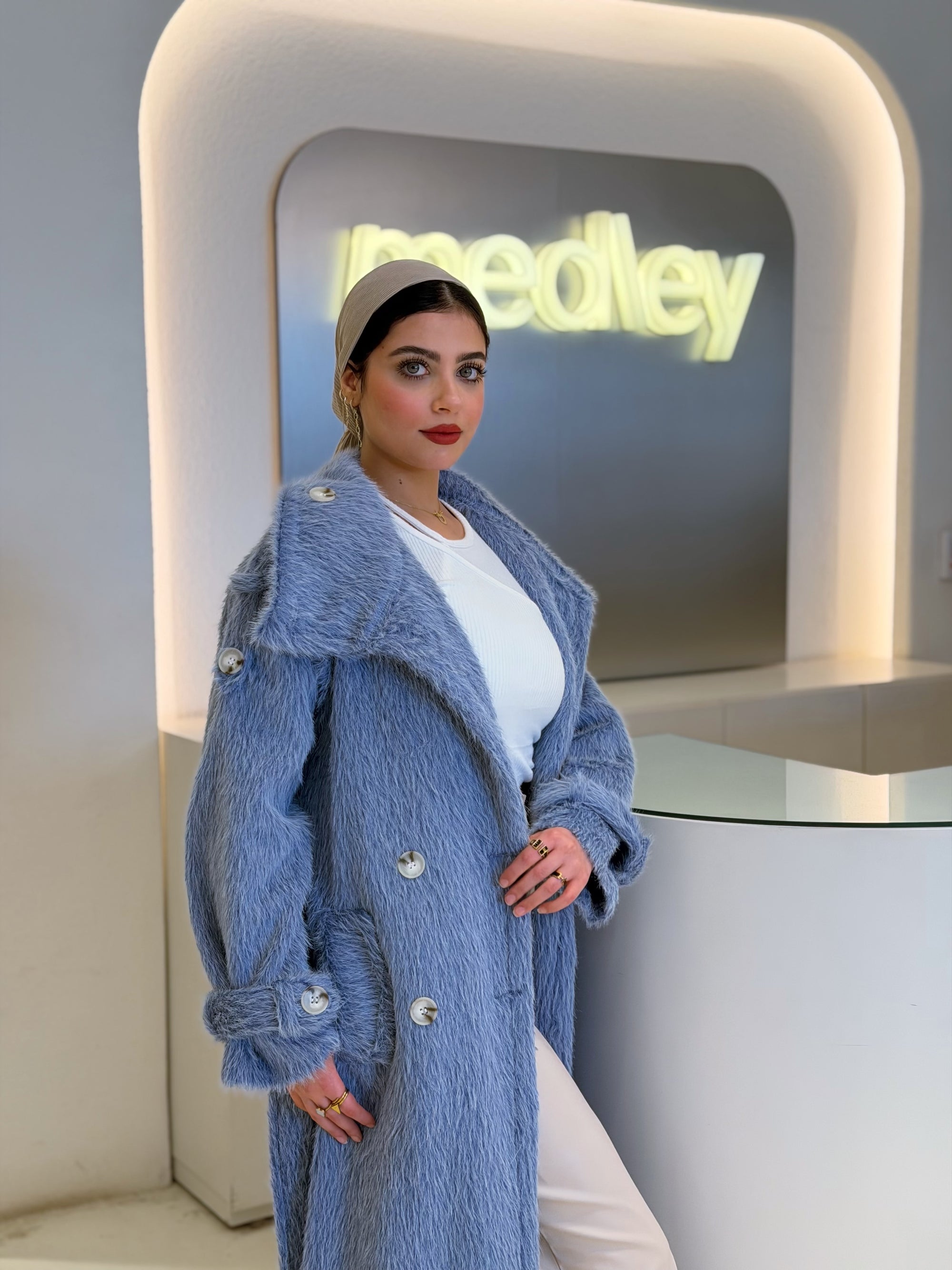 Cinderella Blue Fur Long Coat