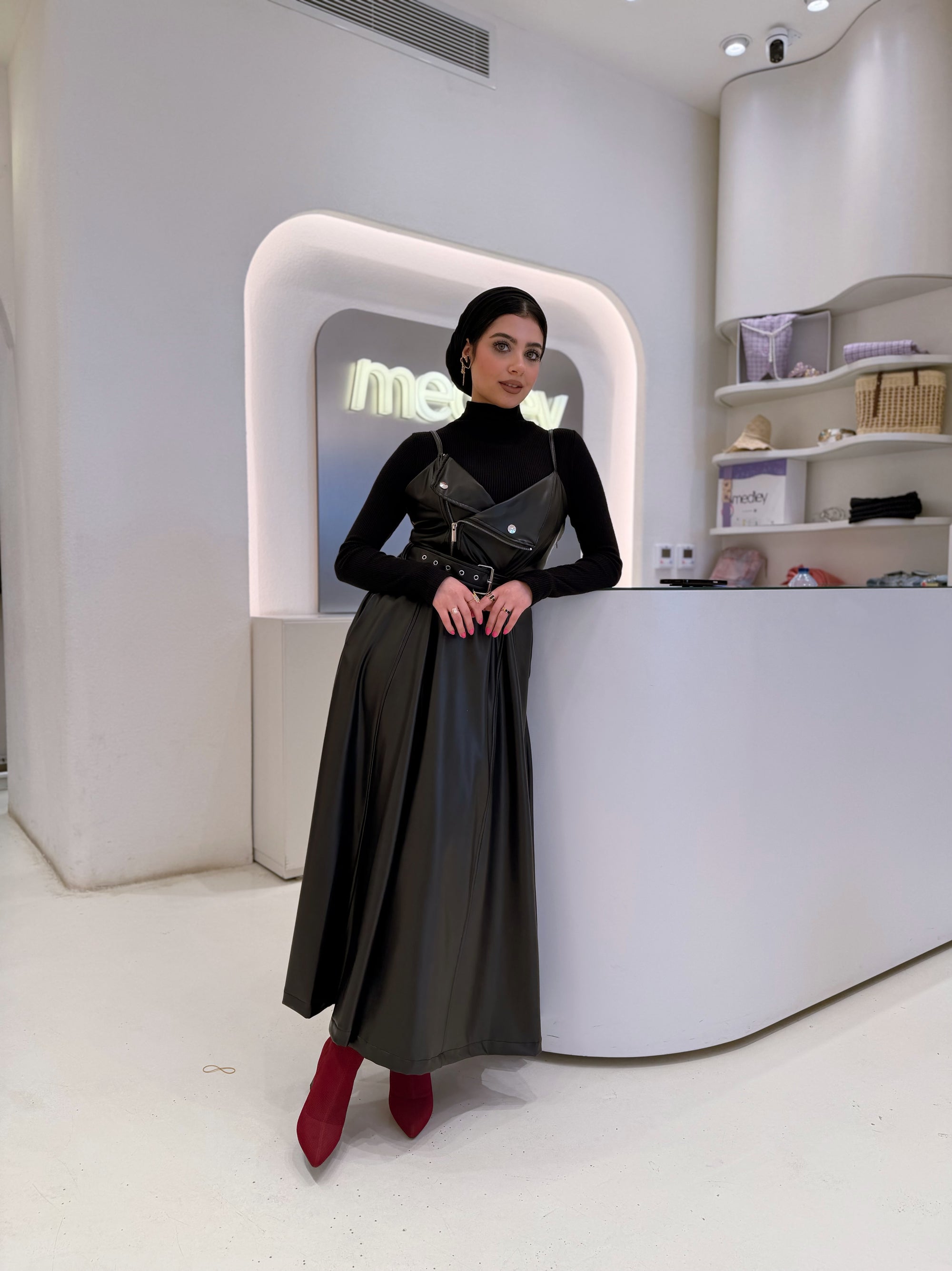 Leather Dress ( Black )