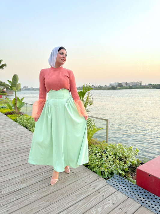 Mint High waist flare skirt