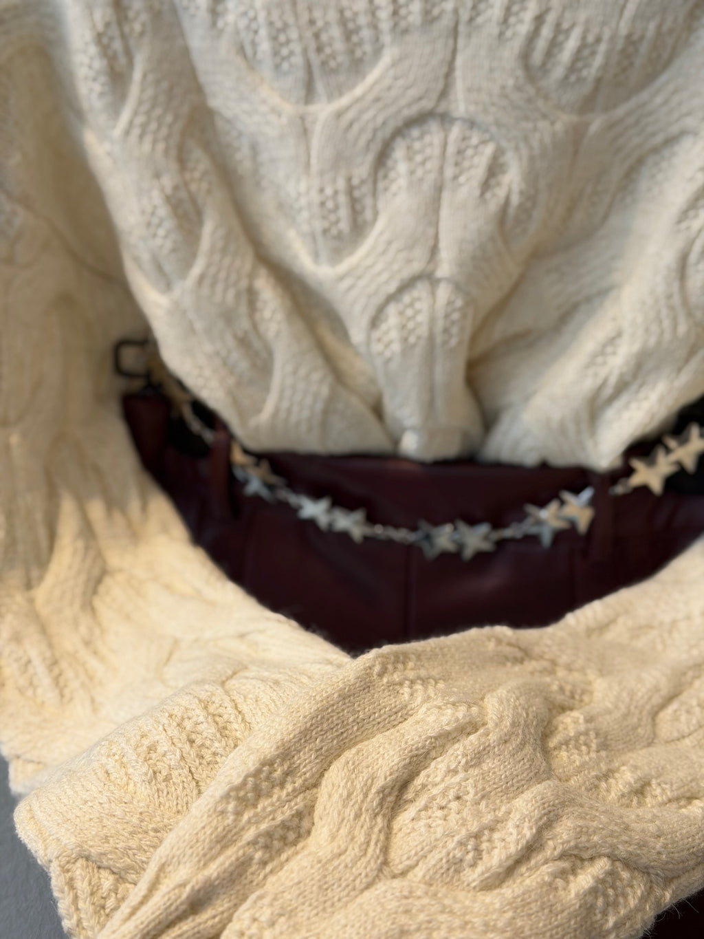 Cable Mohair Knit Pullover