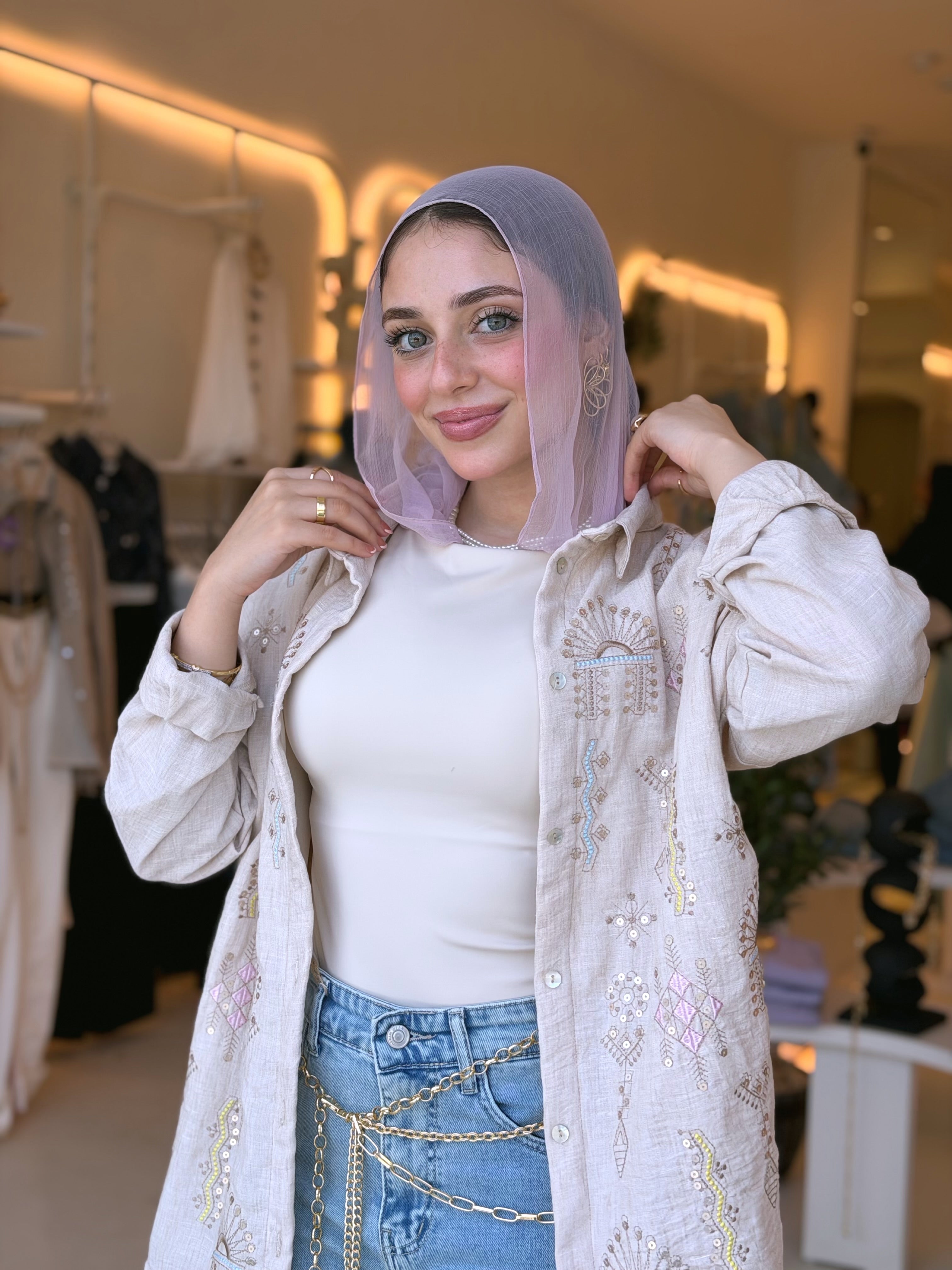 Dune Embroidered Shirt (Light beige)