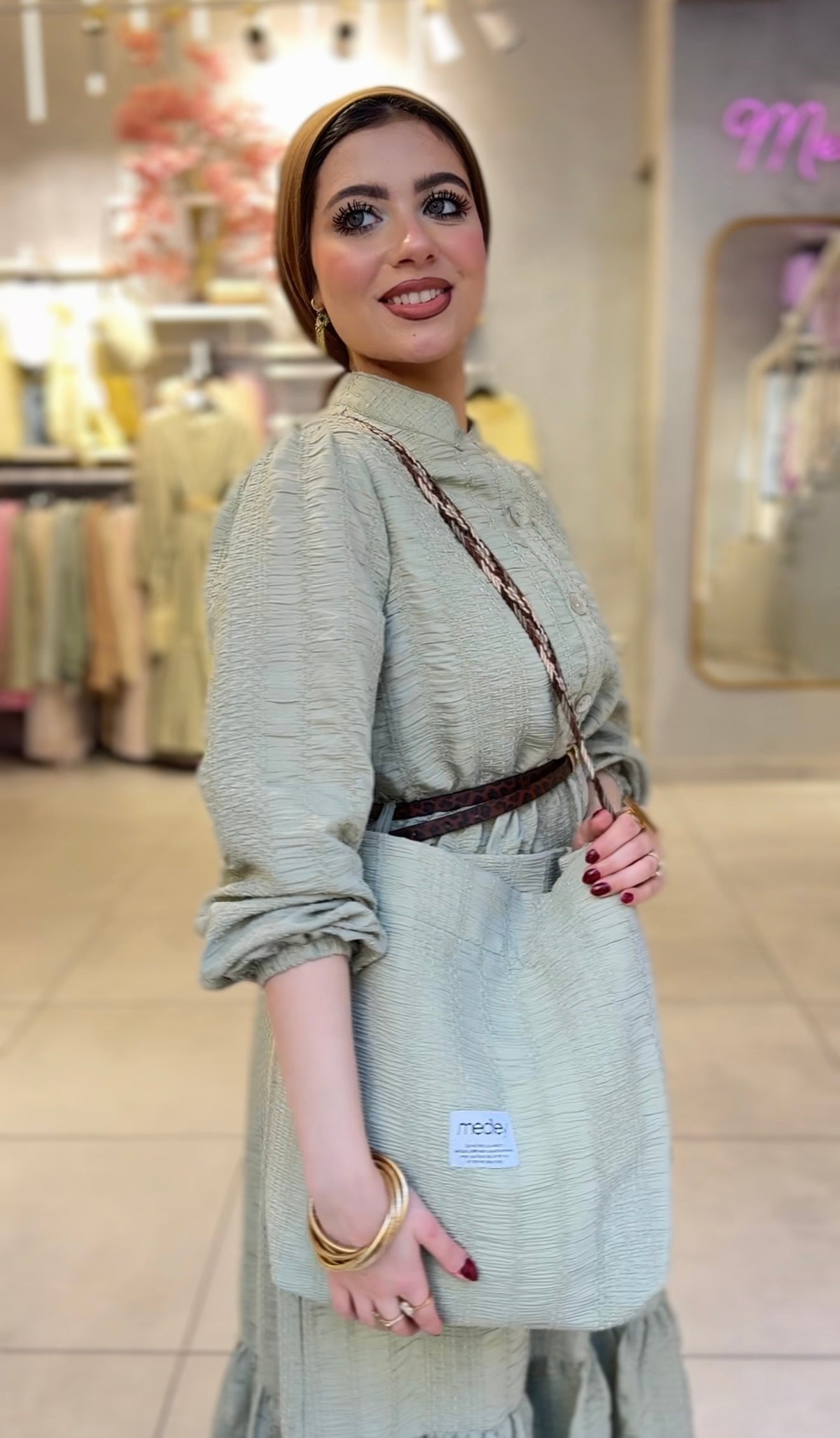 Textured Maxi Dress with Matching Gift Bag