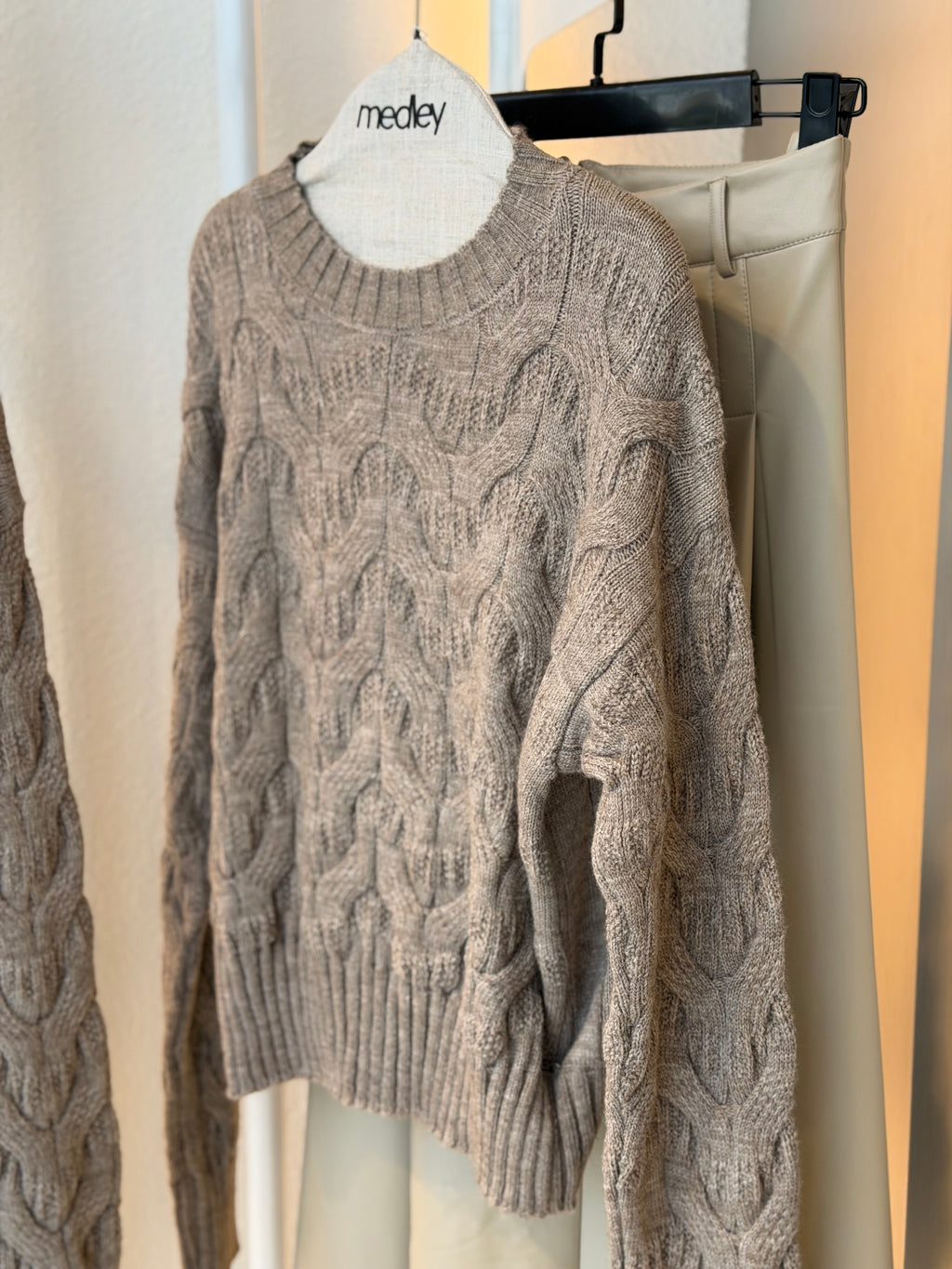 Cable Mohair Knit Pullover