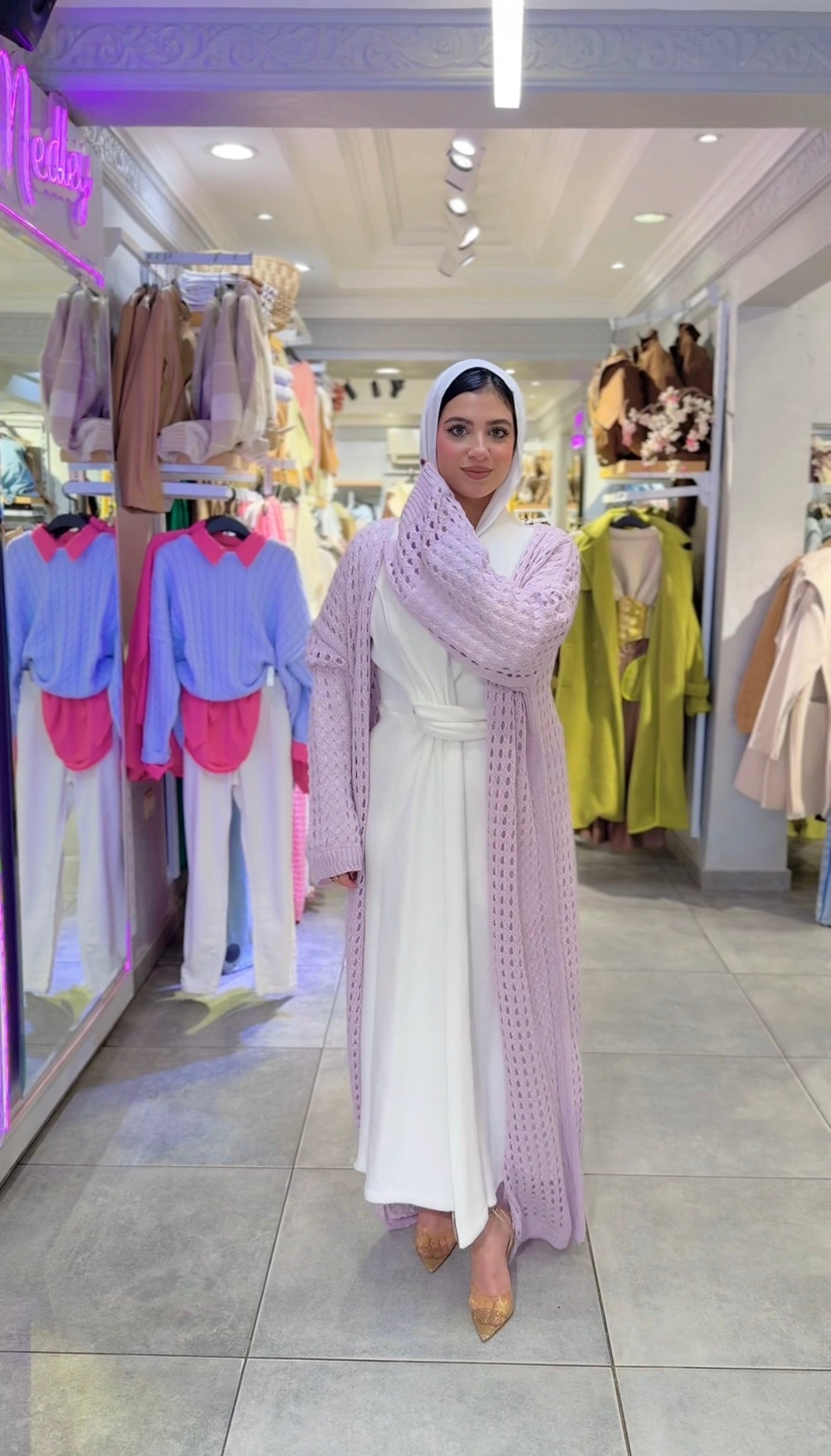 Knitted Mesh Cardigan