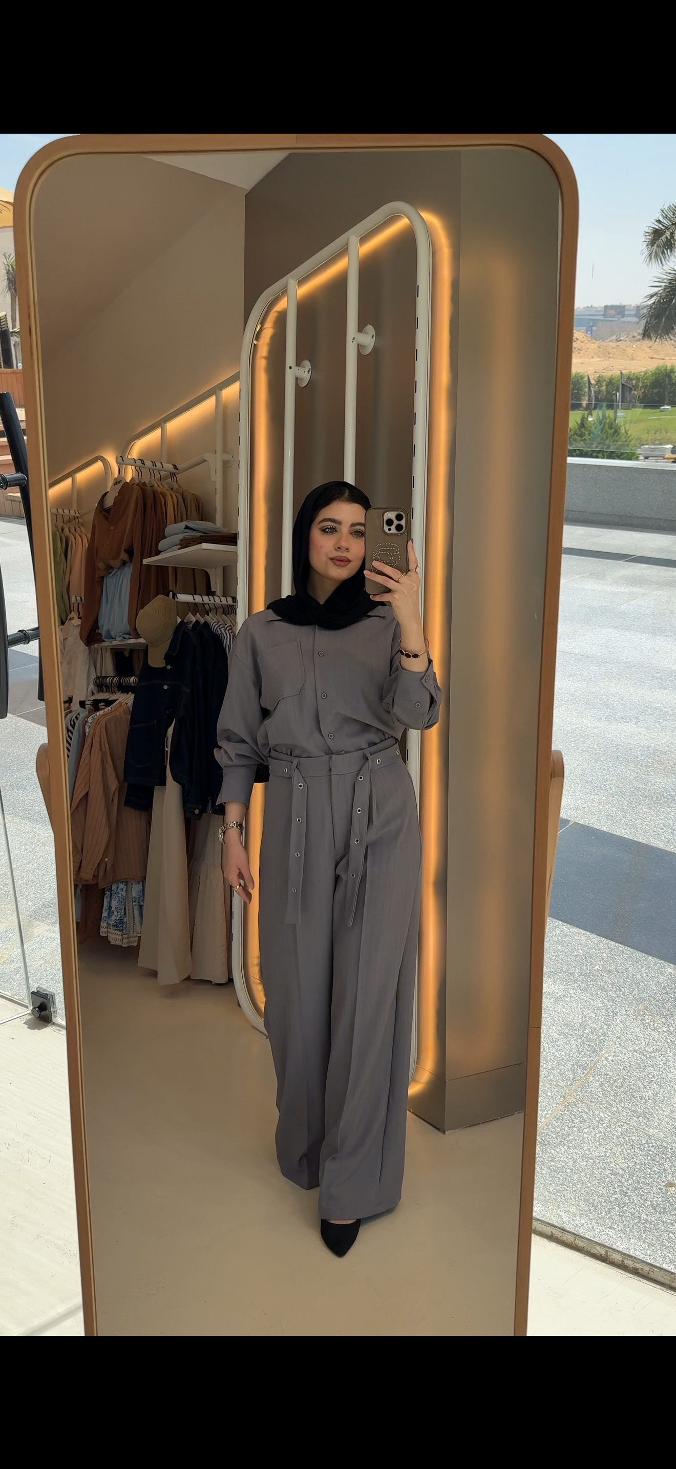 2pcs striped set blouse & pants
