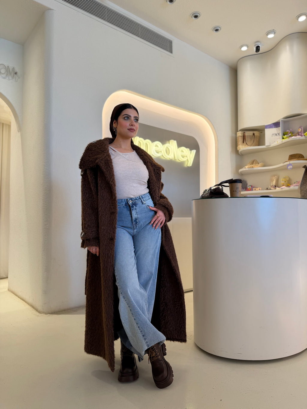 Luxe Fluff Fur Coat ( nutella )