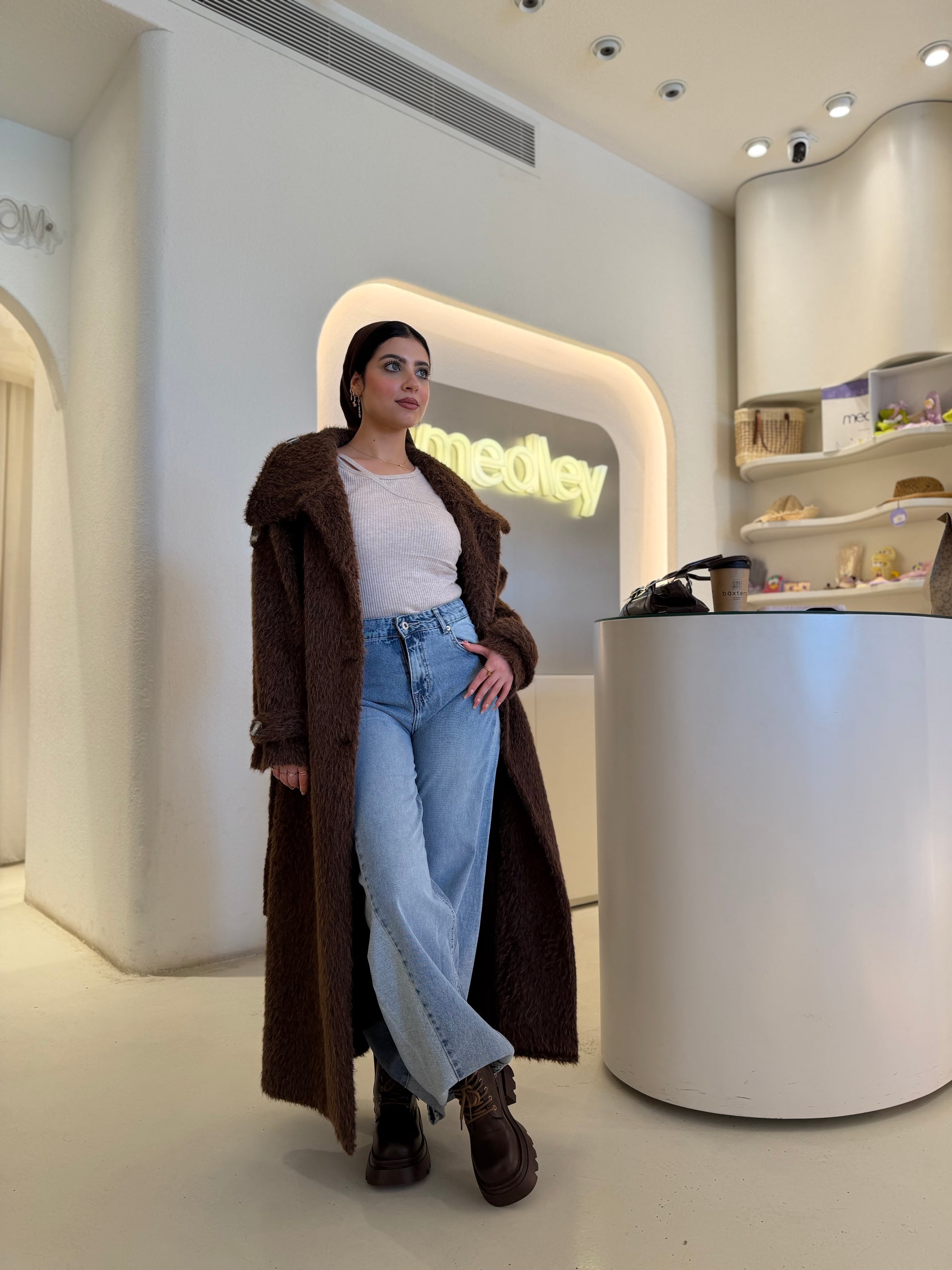 Luxe Fluff Fur Coat ( nutella )