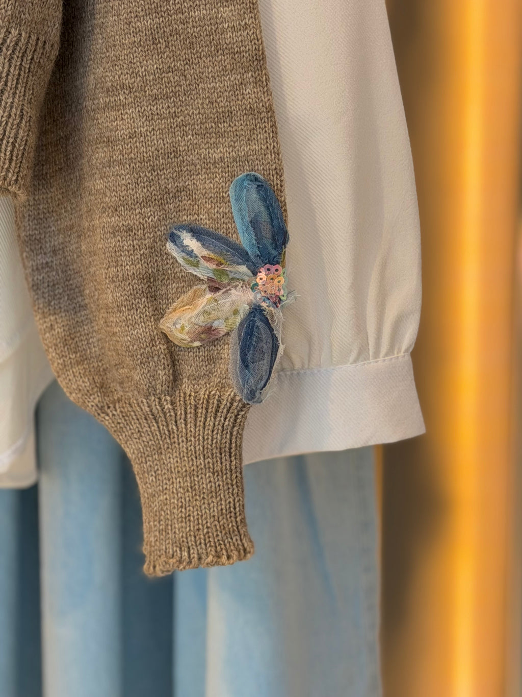 Floral Cardigan ( Mocha )