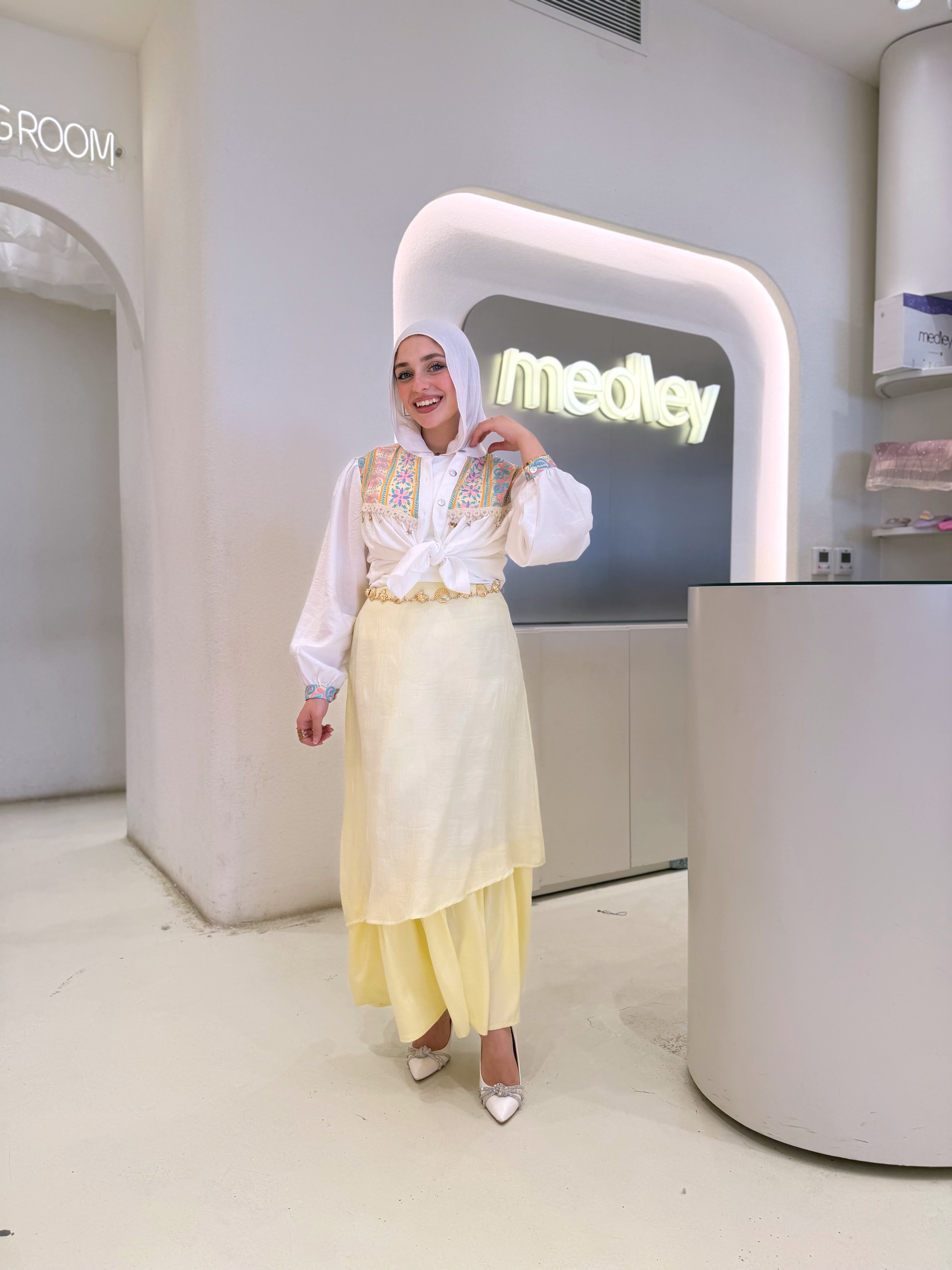 Butter Yellow Two Layers Skirt