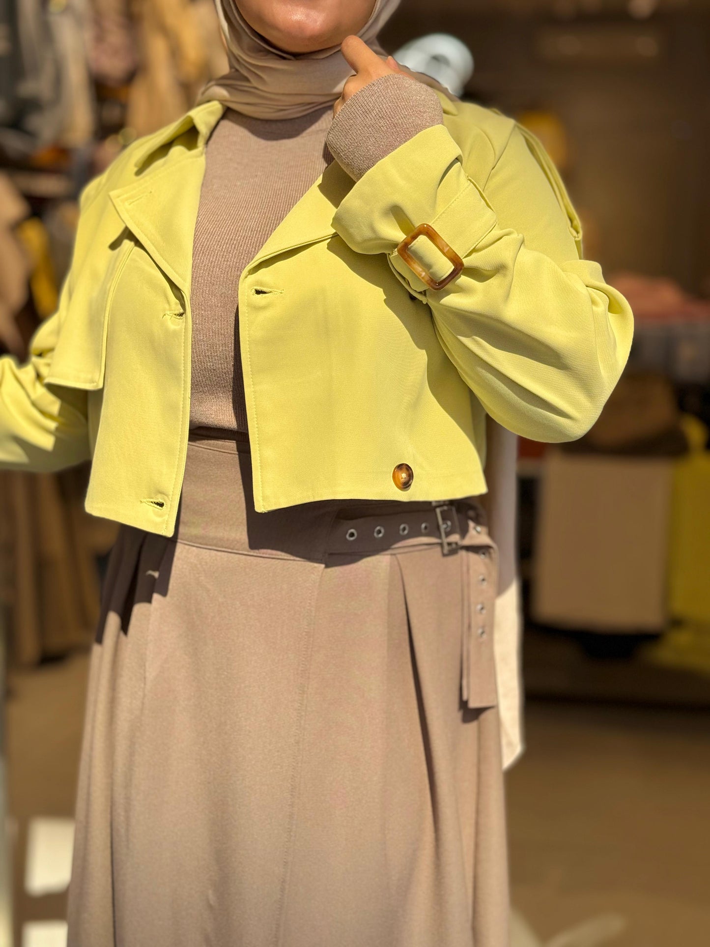 Crop trench coat