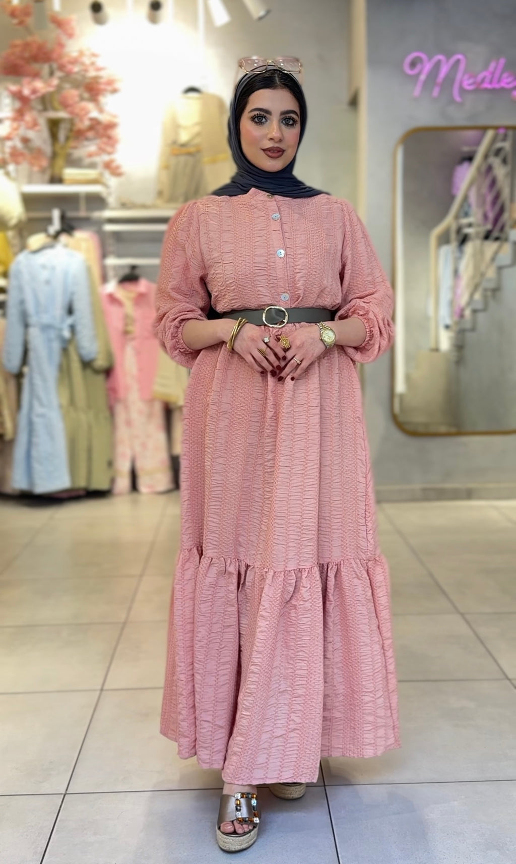 Textured Maxi Dress with Matching Gift Bag