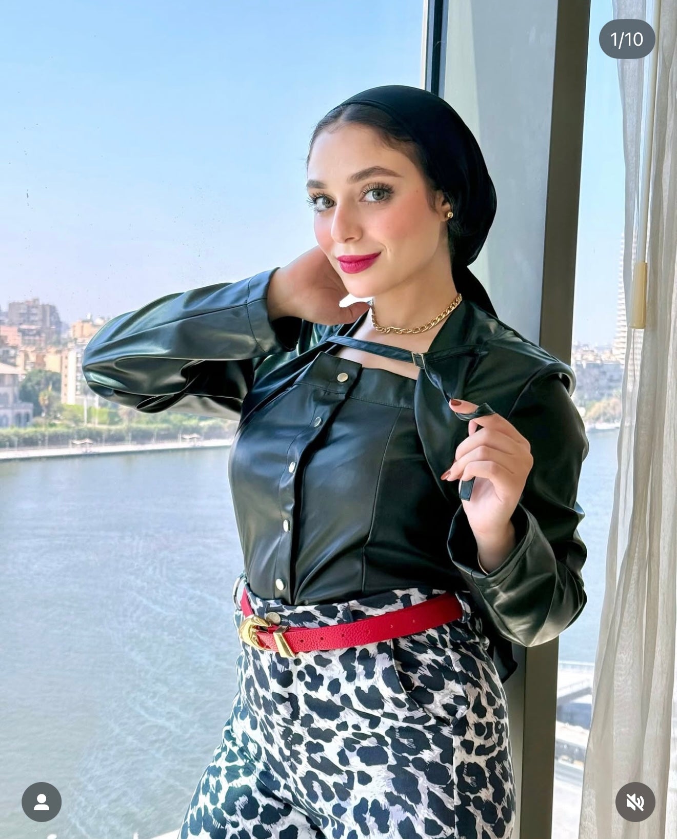 Leather blouse