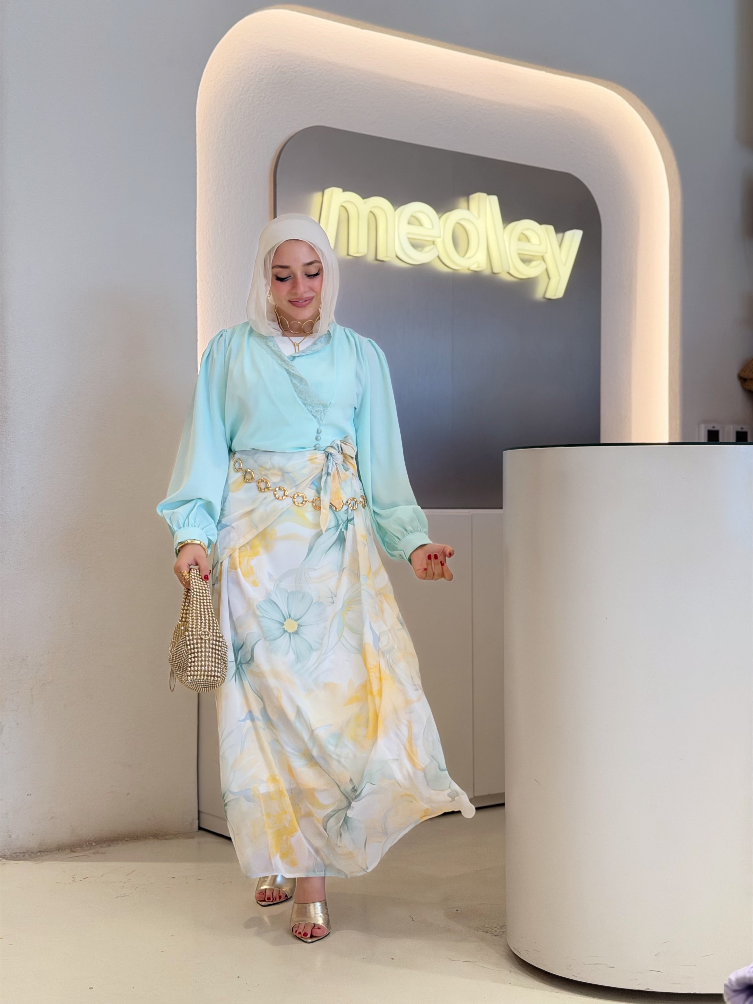 Whisper Lace Blouse (Aqua)
