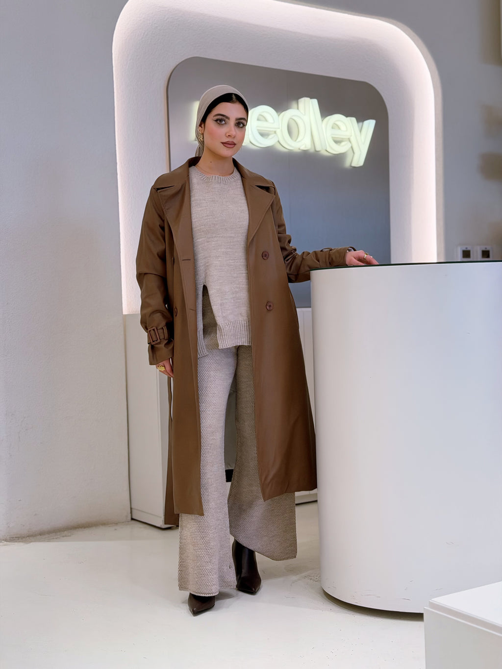 Leather Slim Fit Coat