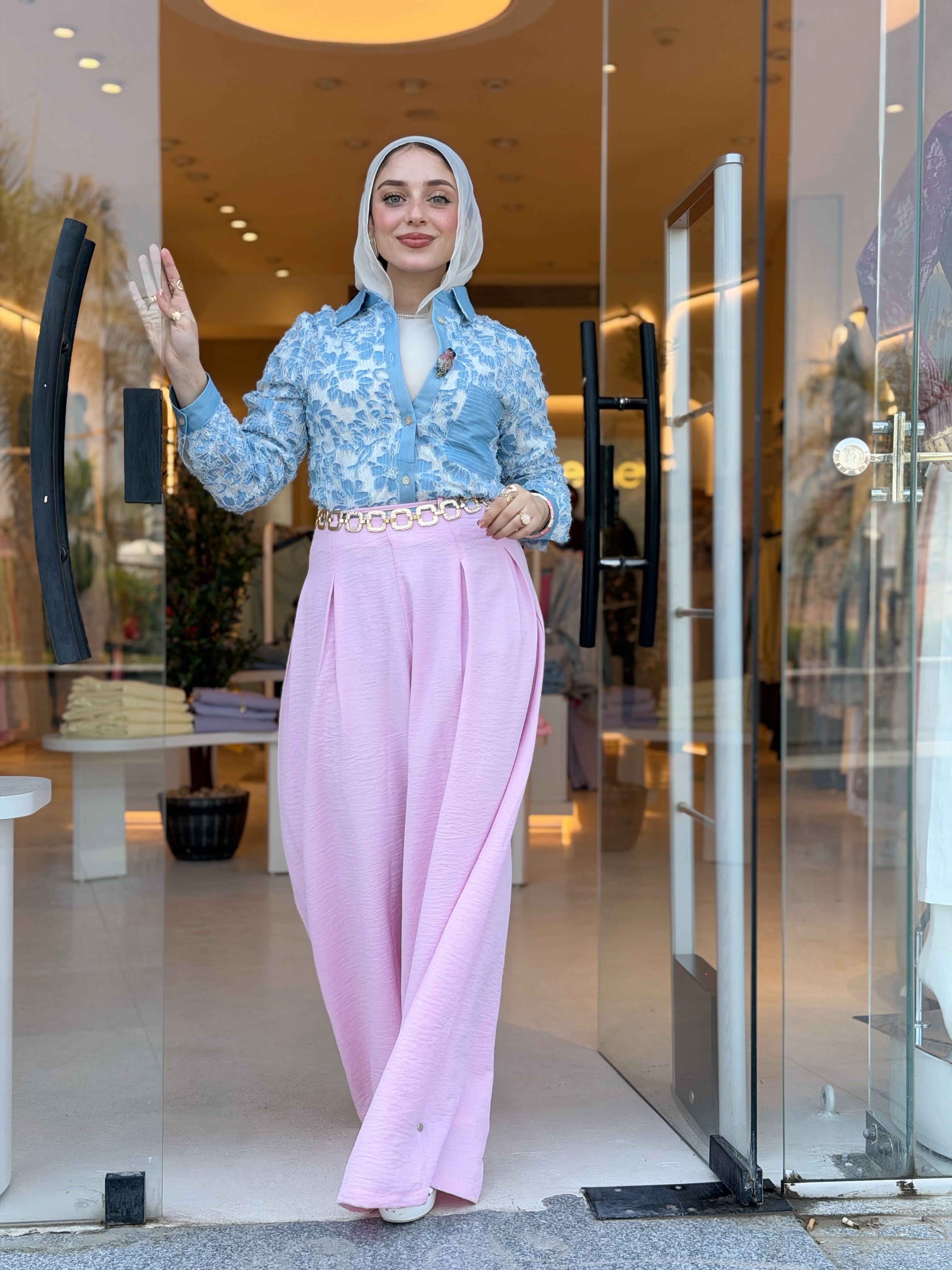 Bloom Stitches Blouse ( Ice )