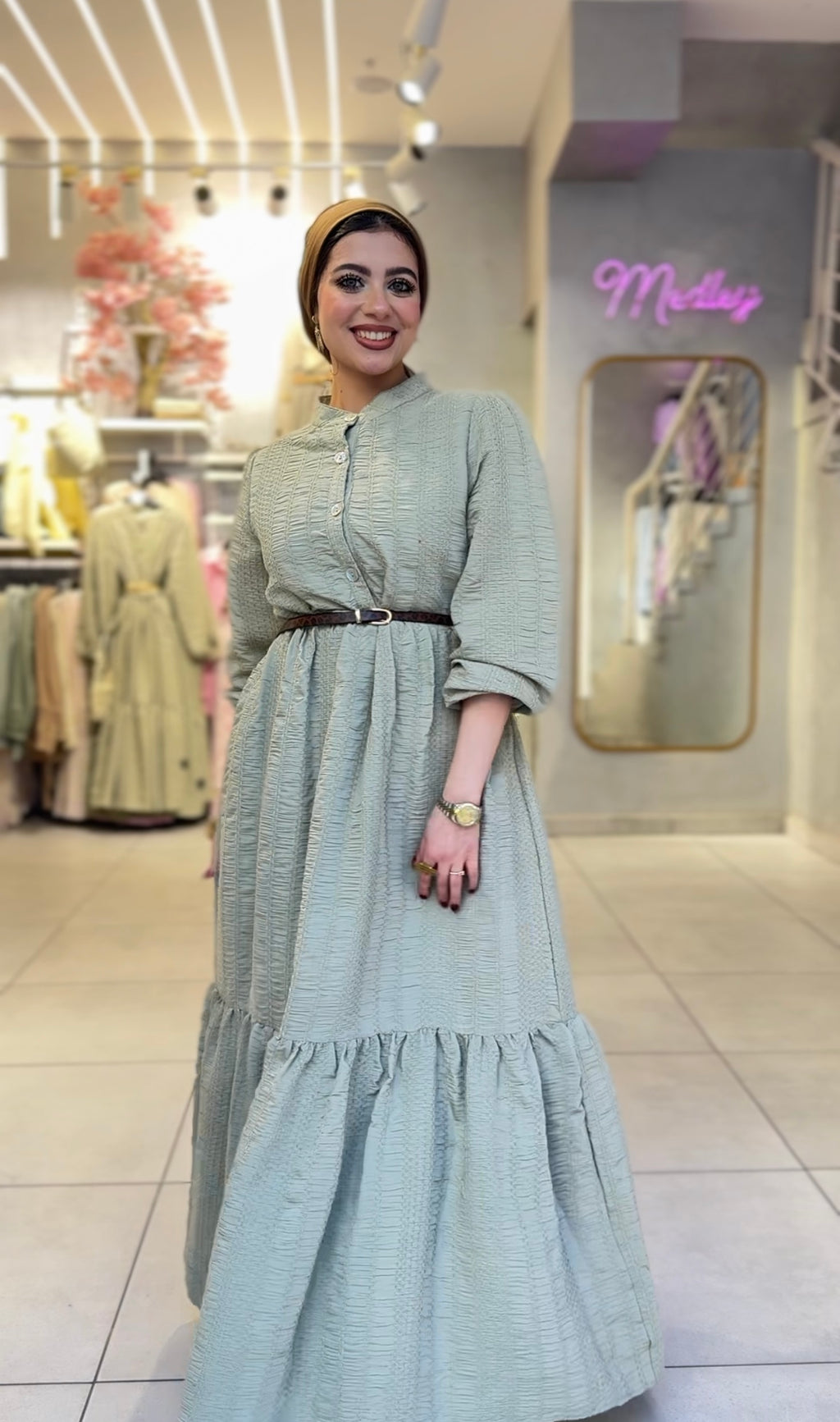 Textured Maxi Dress with Matching Gift Bag