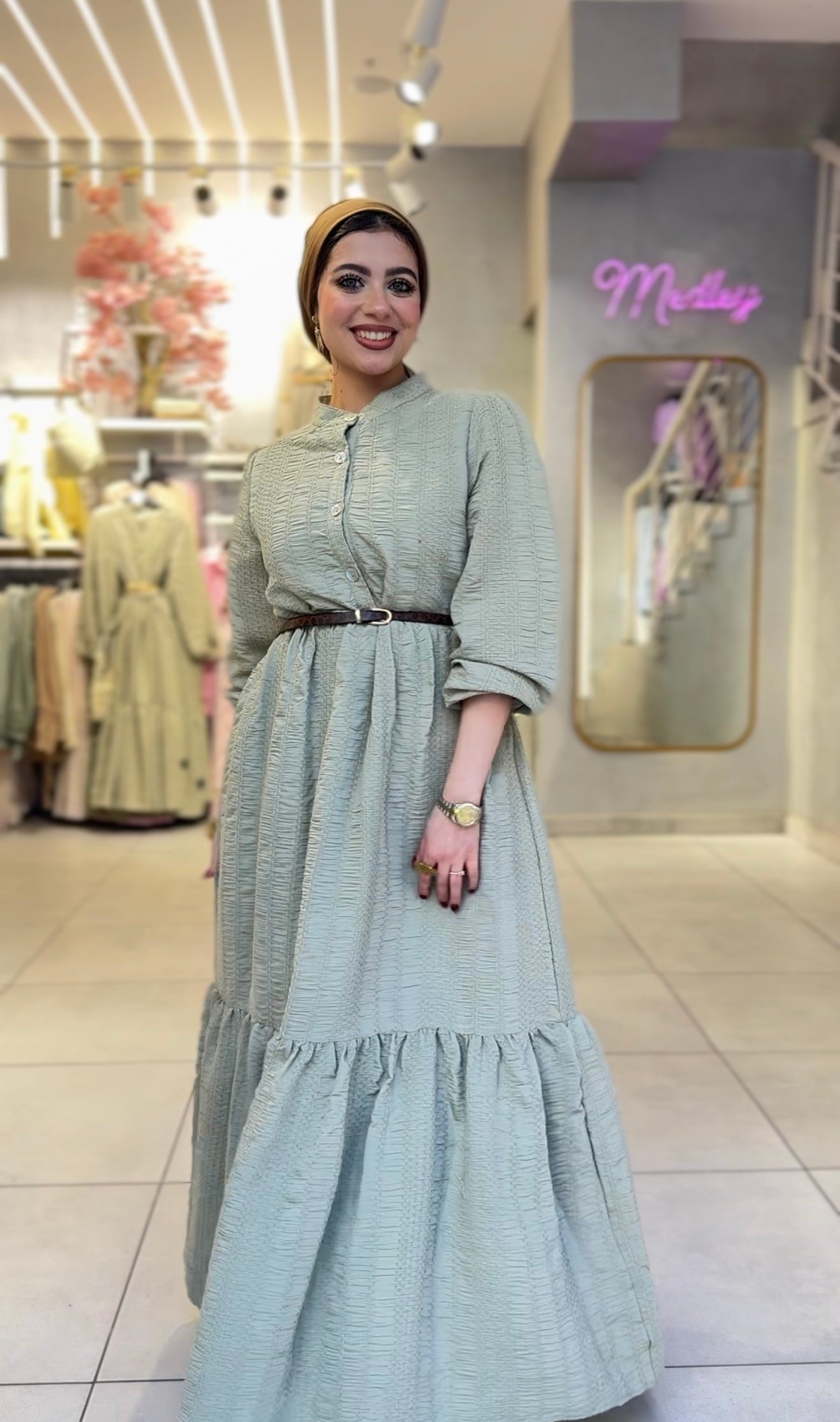 Textured Maxi Dress with Matching Gift Bag