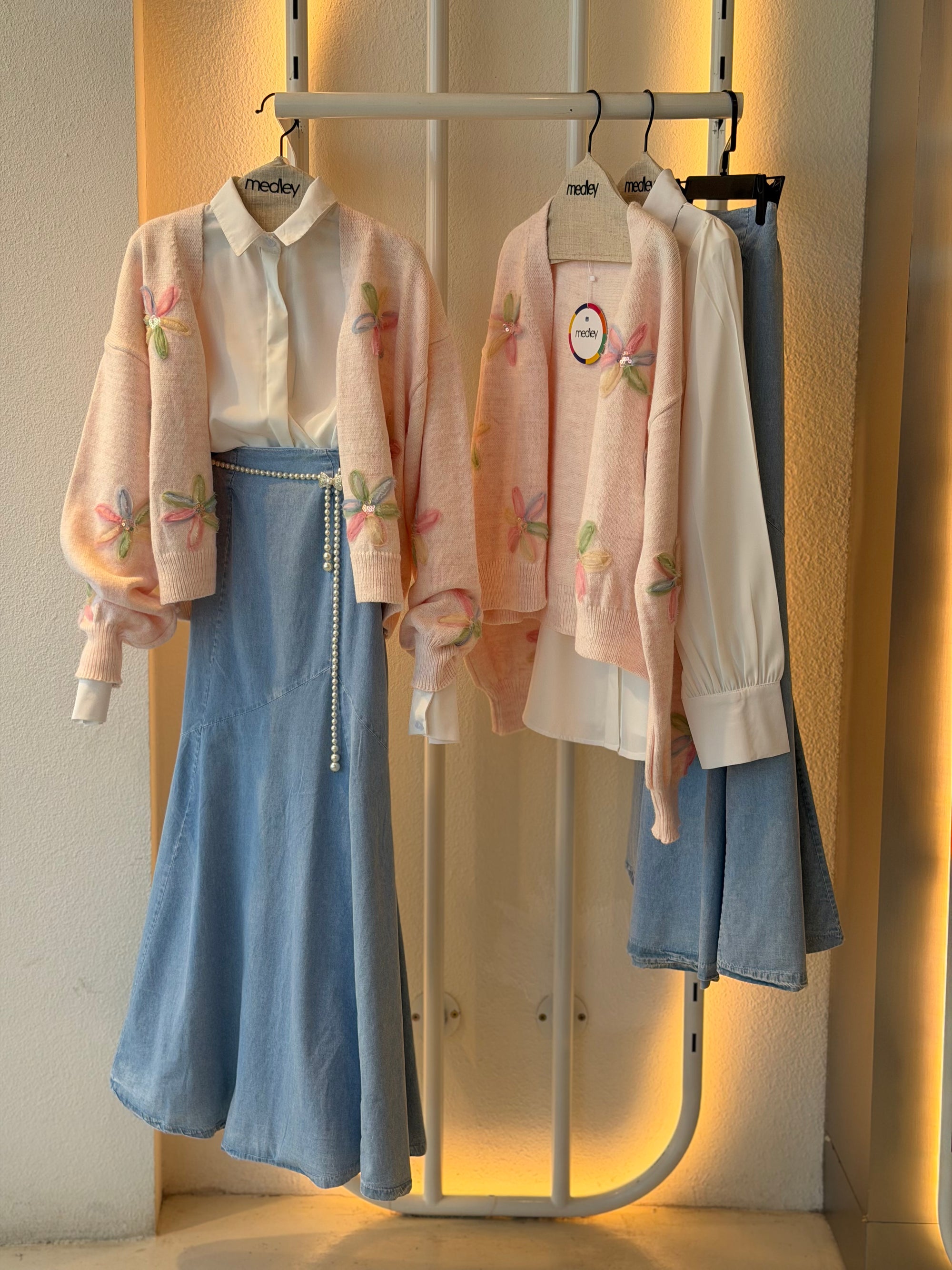 Floral Cardigan ( Blush Pink )