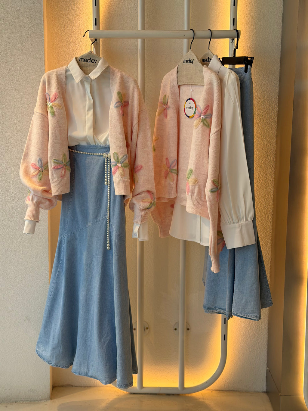 Floral Cardigan ( Blush Pink )