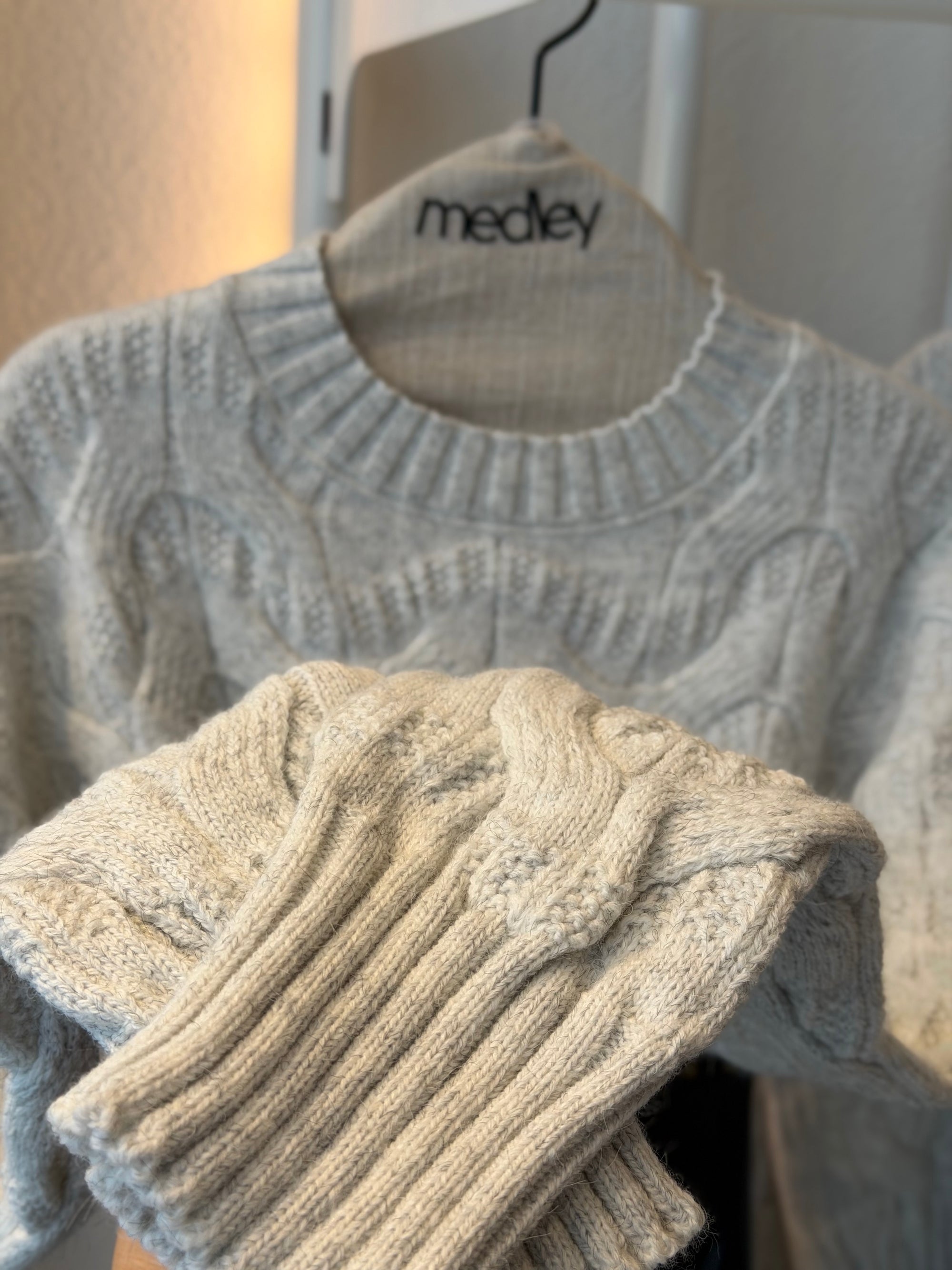 Cable Mohair Knit Pullover