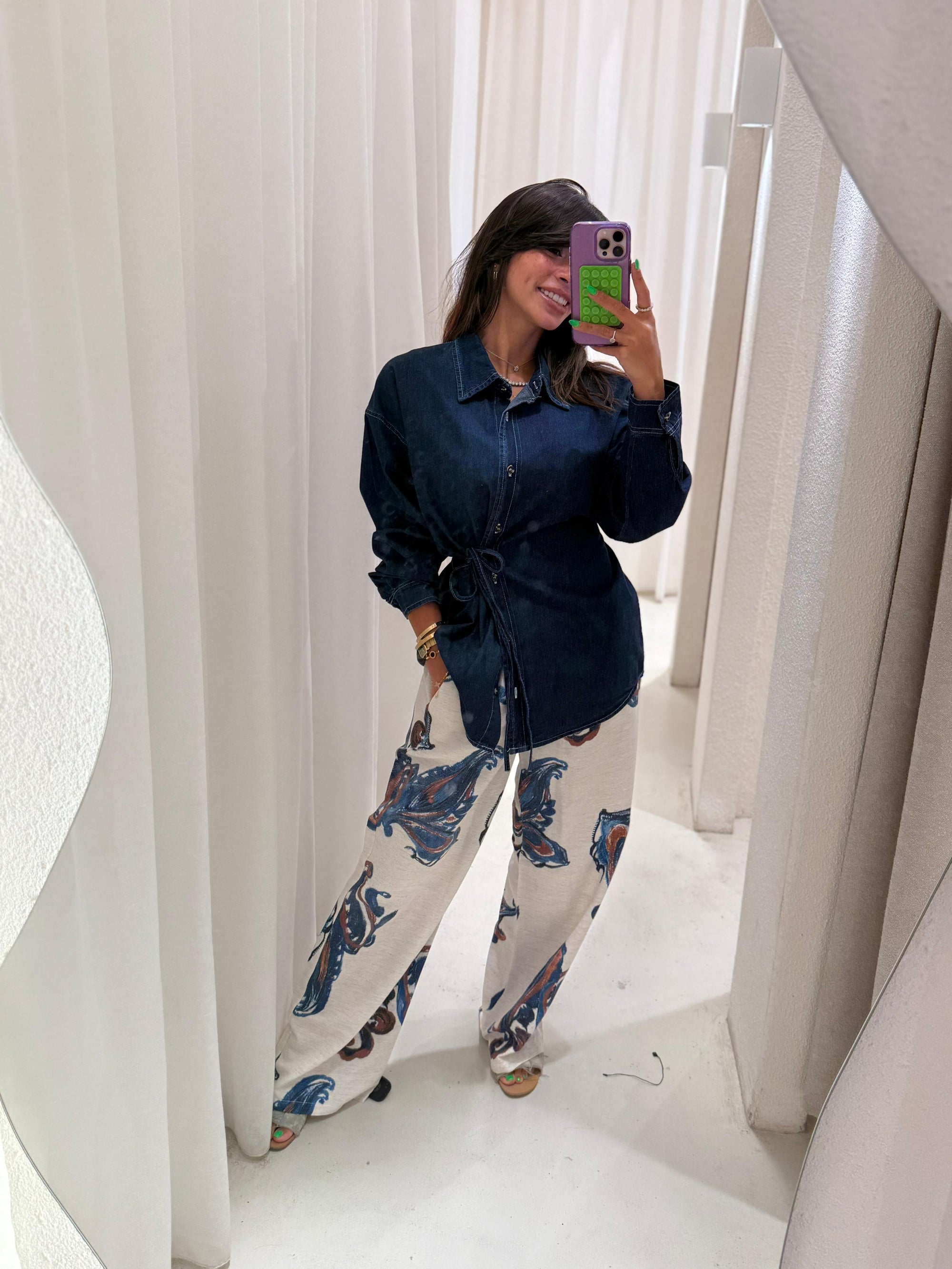 denim blouse