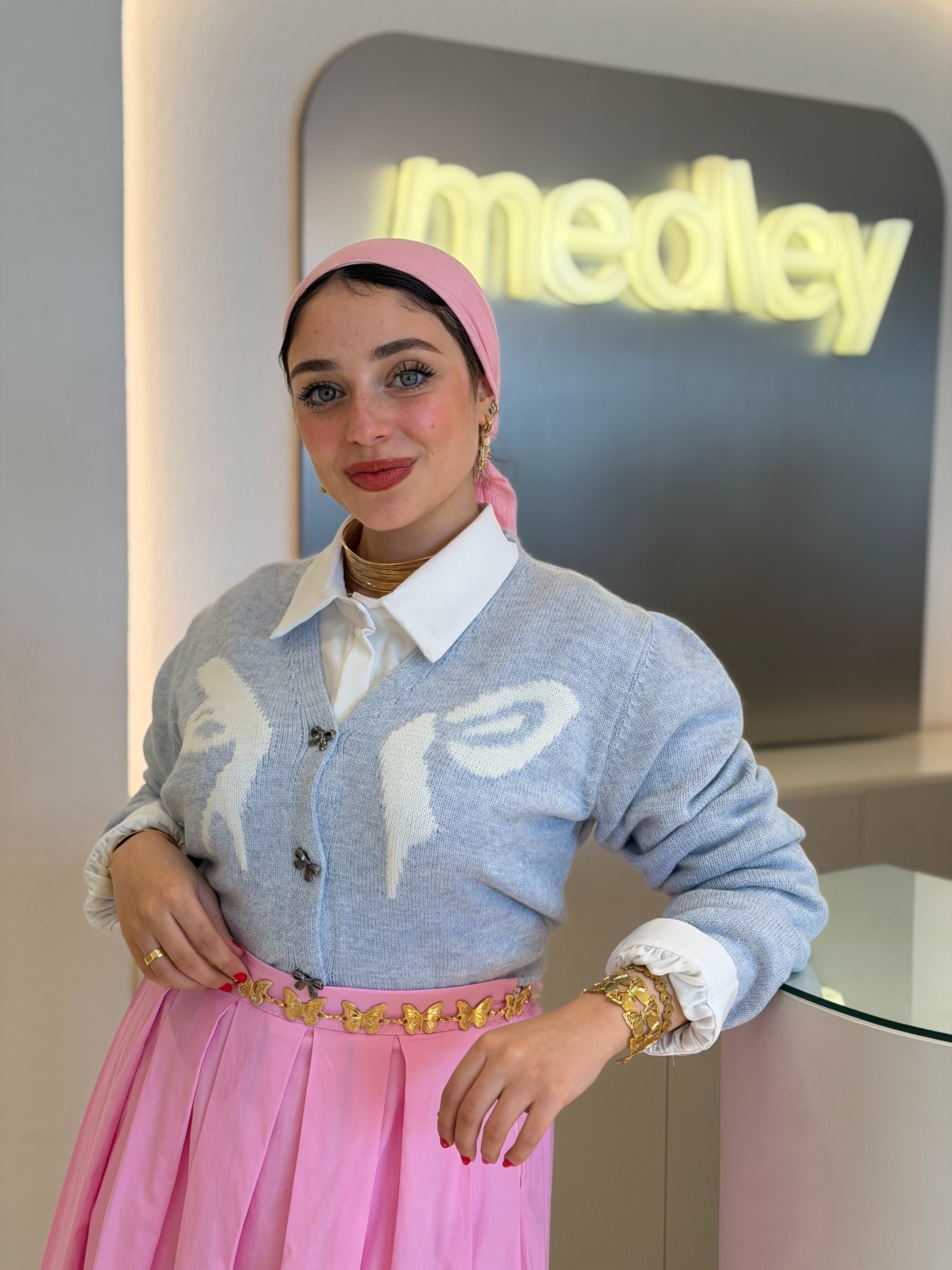 Ribbon Mohair Cardigan