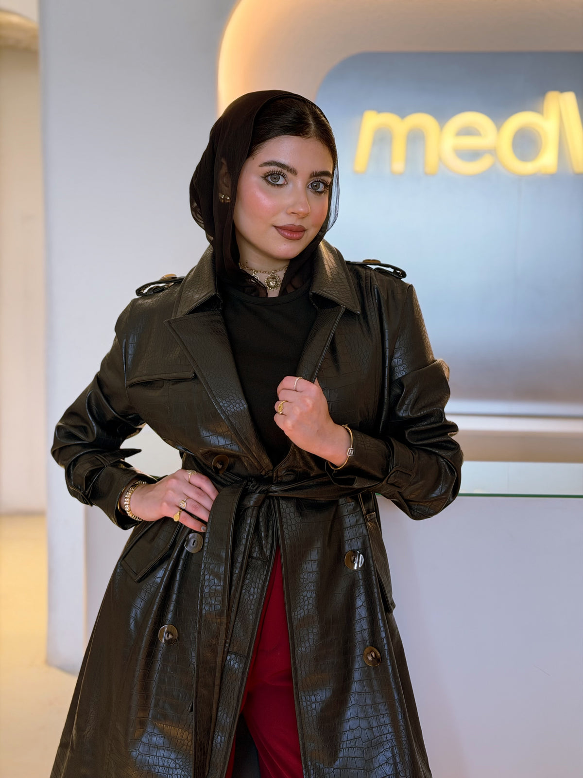 The Royal Crocodile Coat (Black)