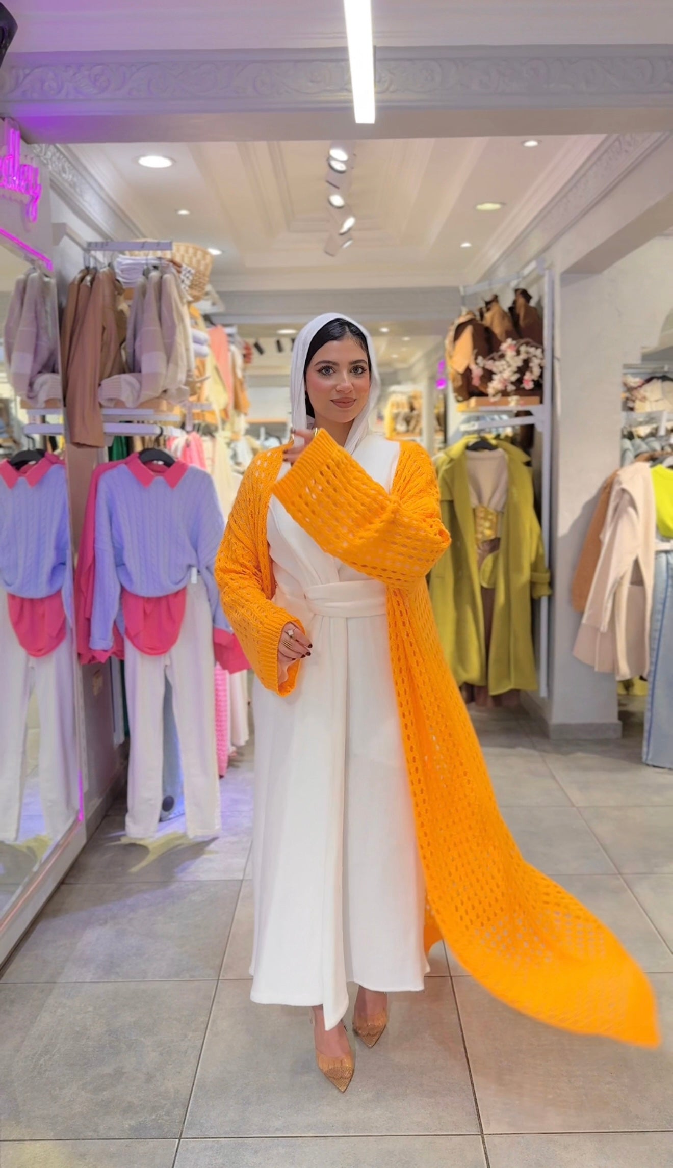 Knitted Mesh Cardigan