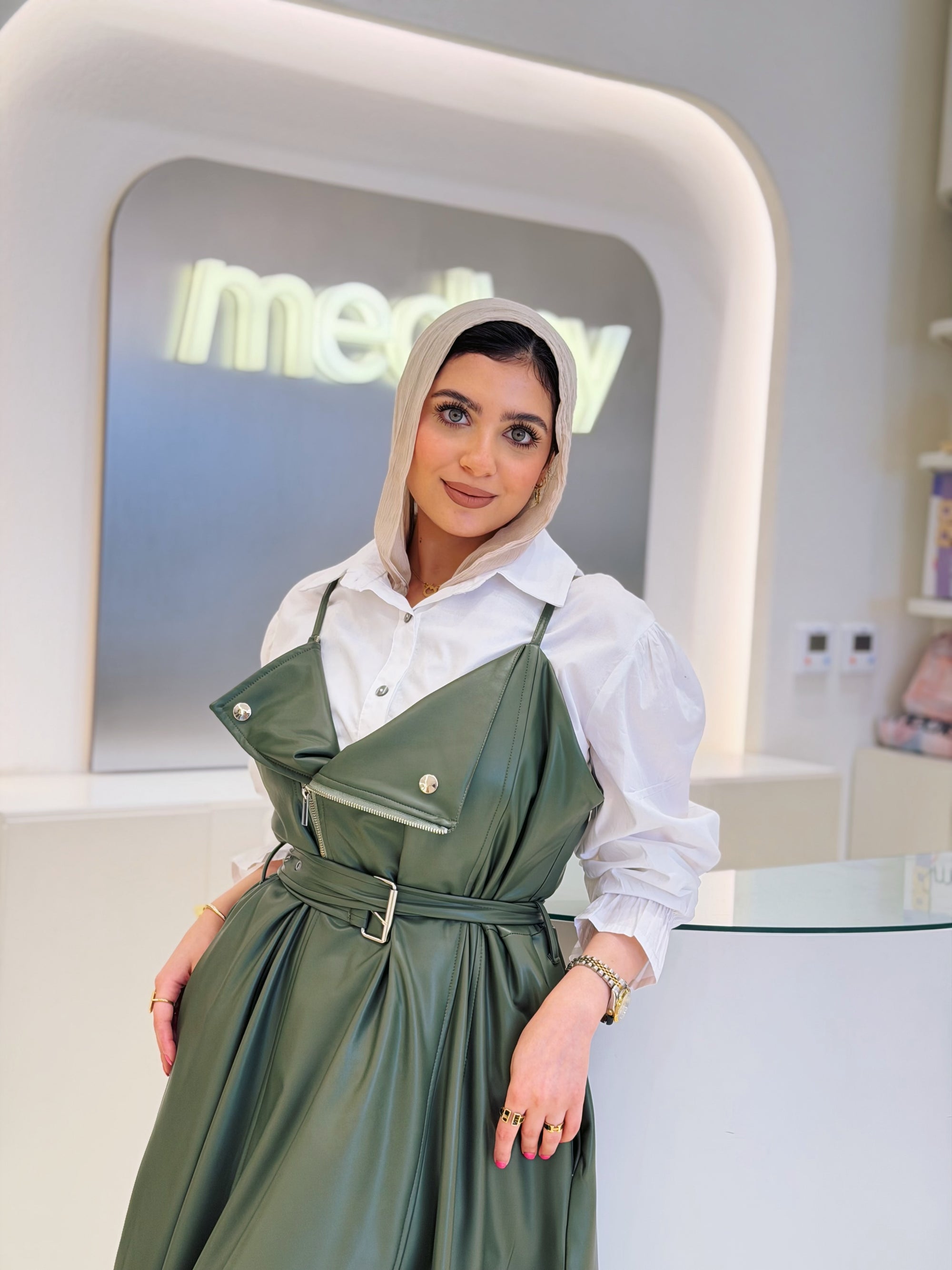 Leather Dress ( Olive )