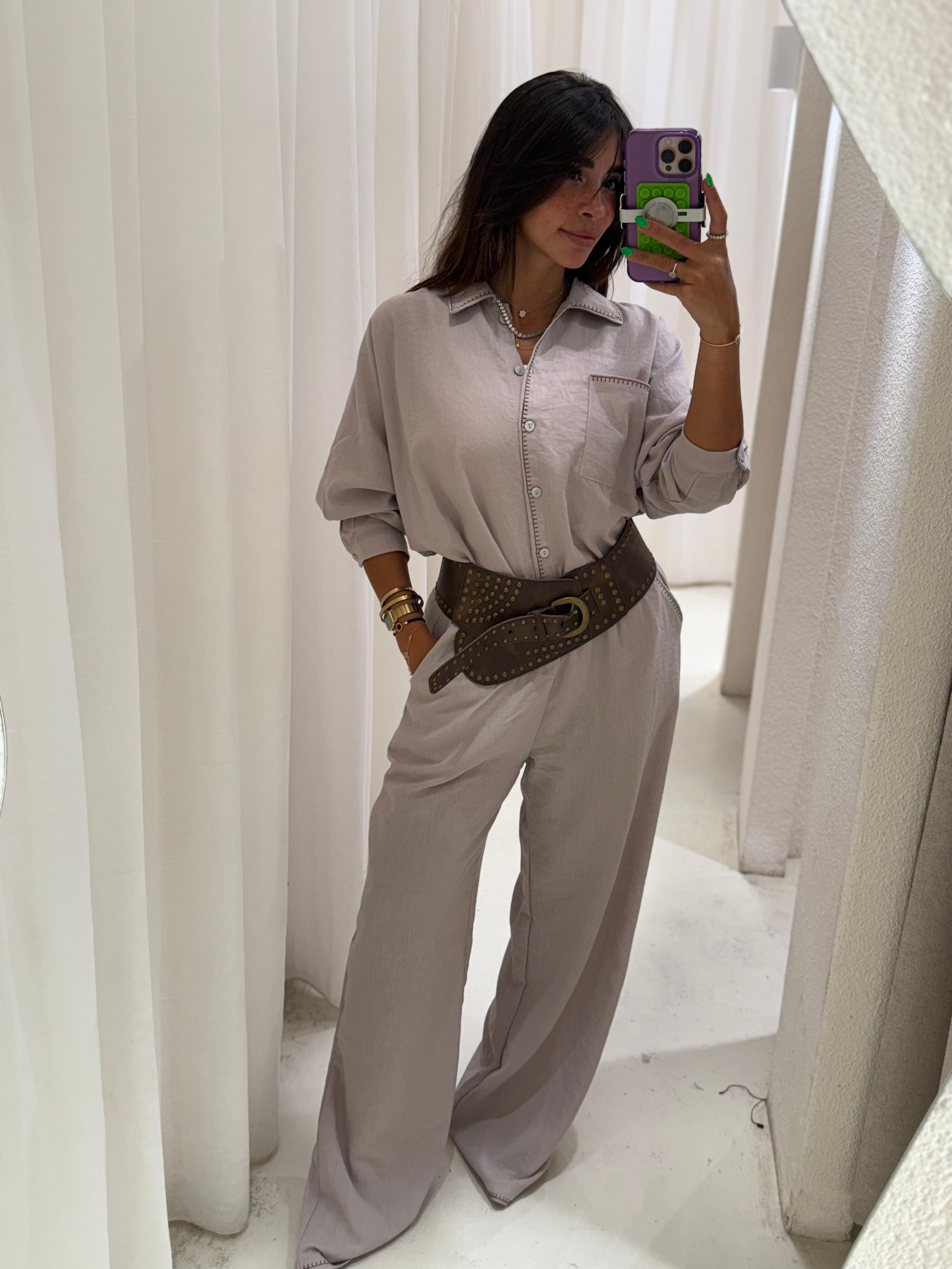 Linen embroidery Shirt