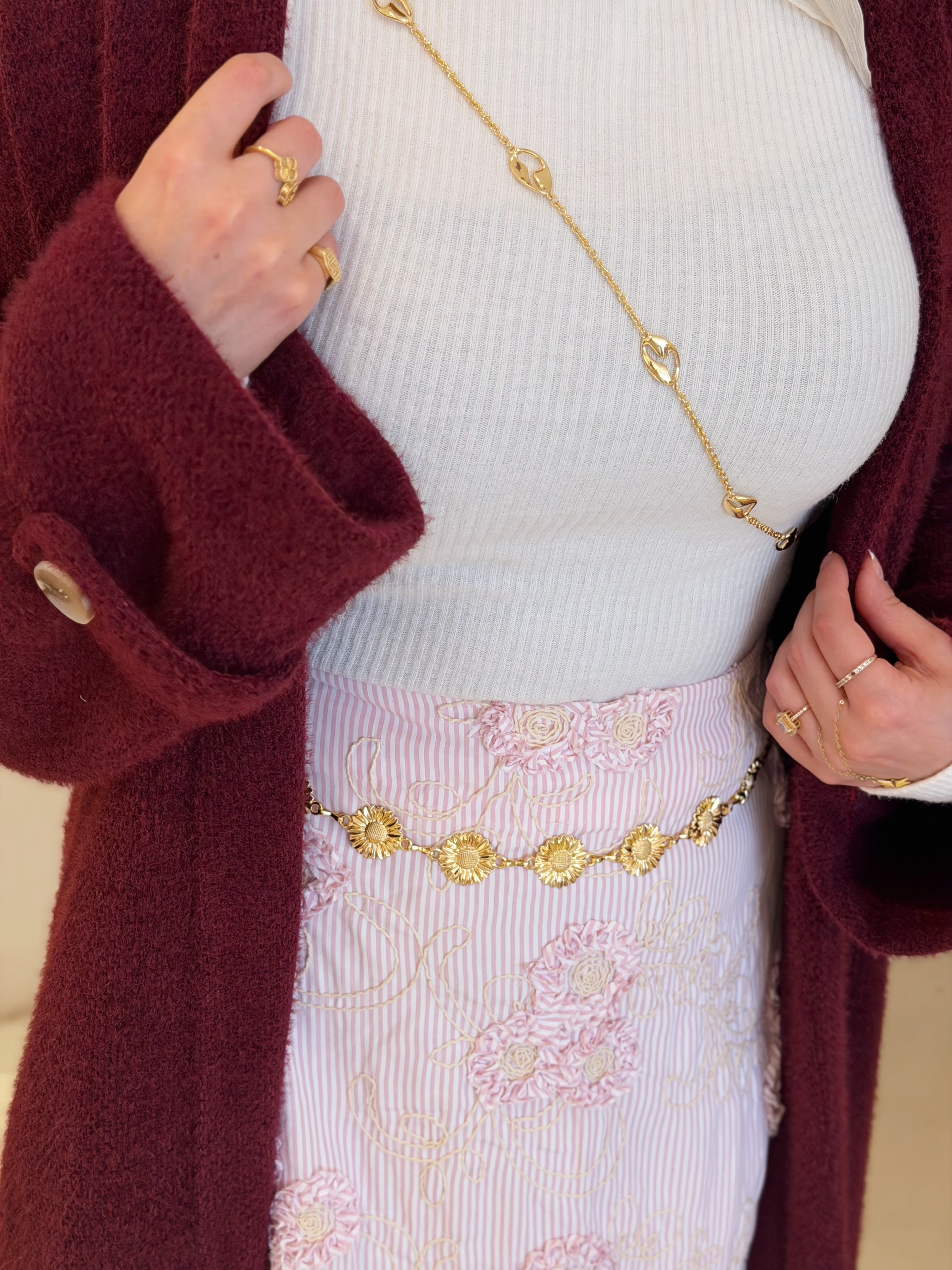 3D Floral Skirt ( Pink )