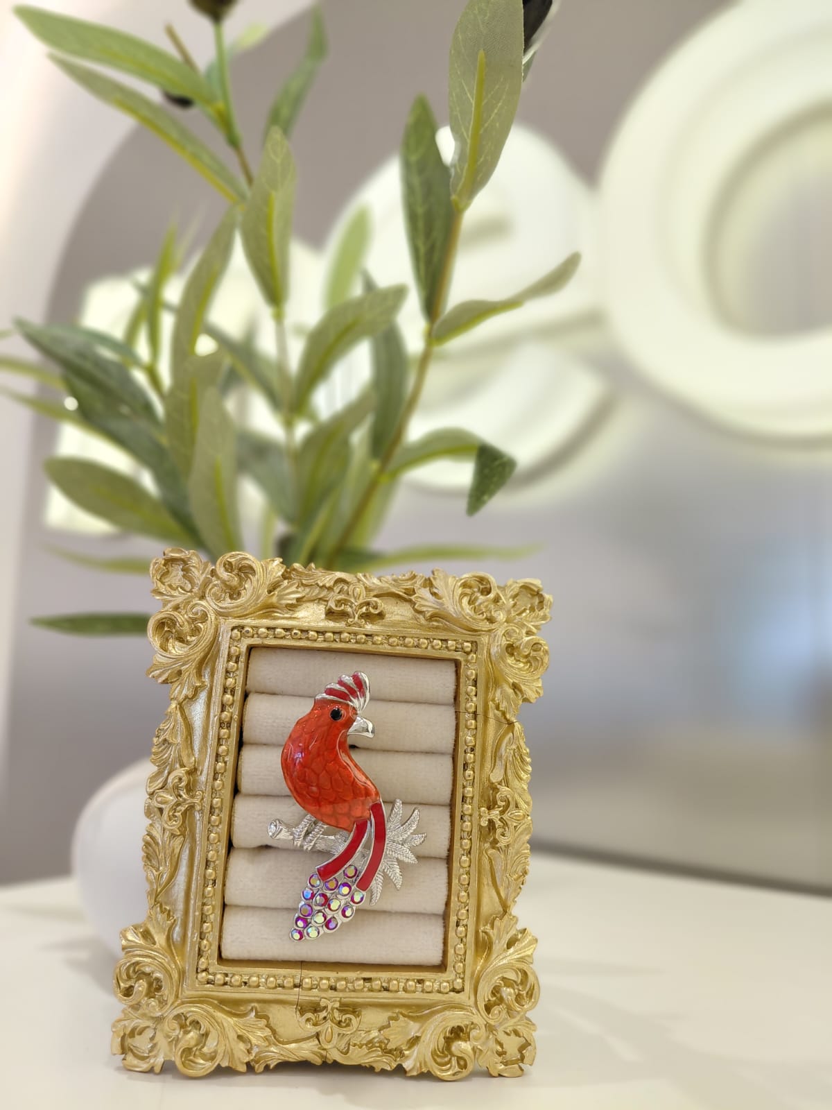 Cardinal Bird Brooch