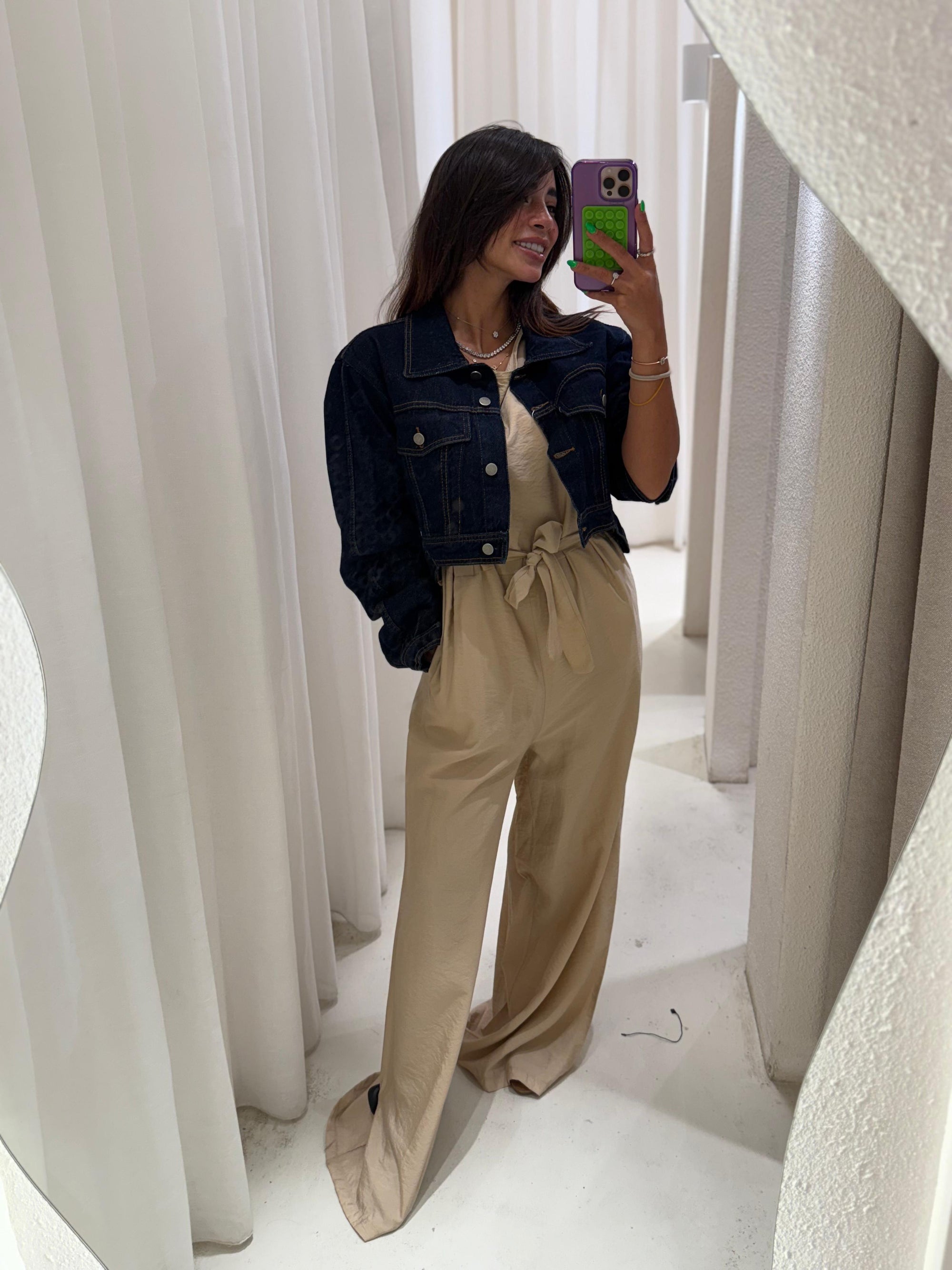Denim crop jacket