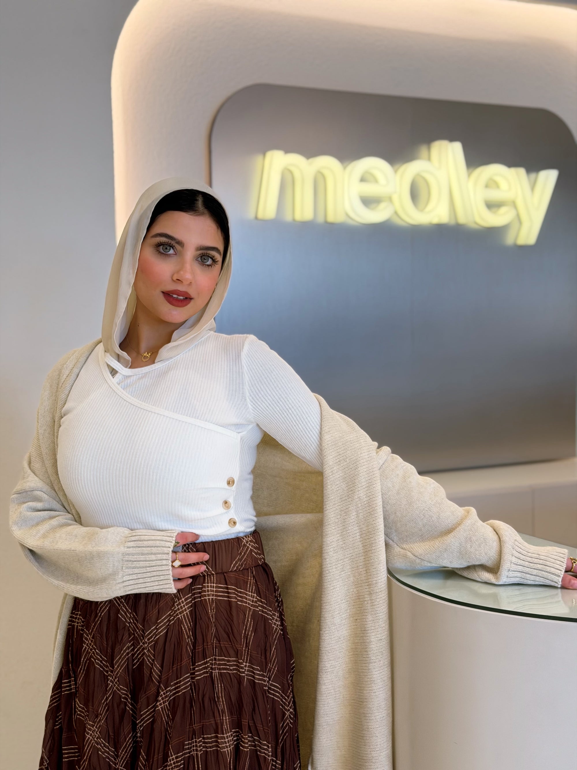 Chiffon Pleated Checkered Skirt