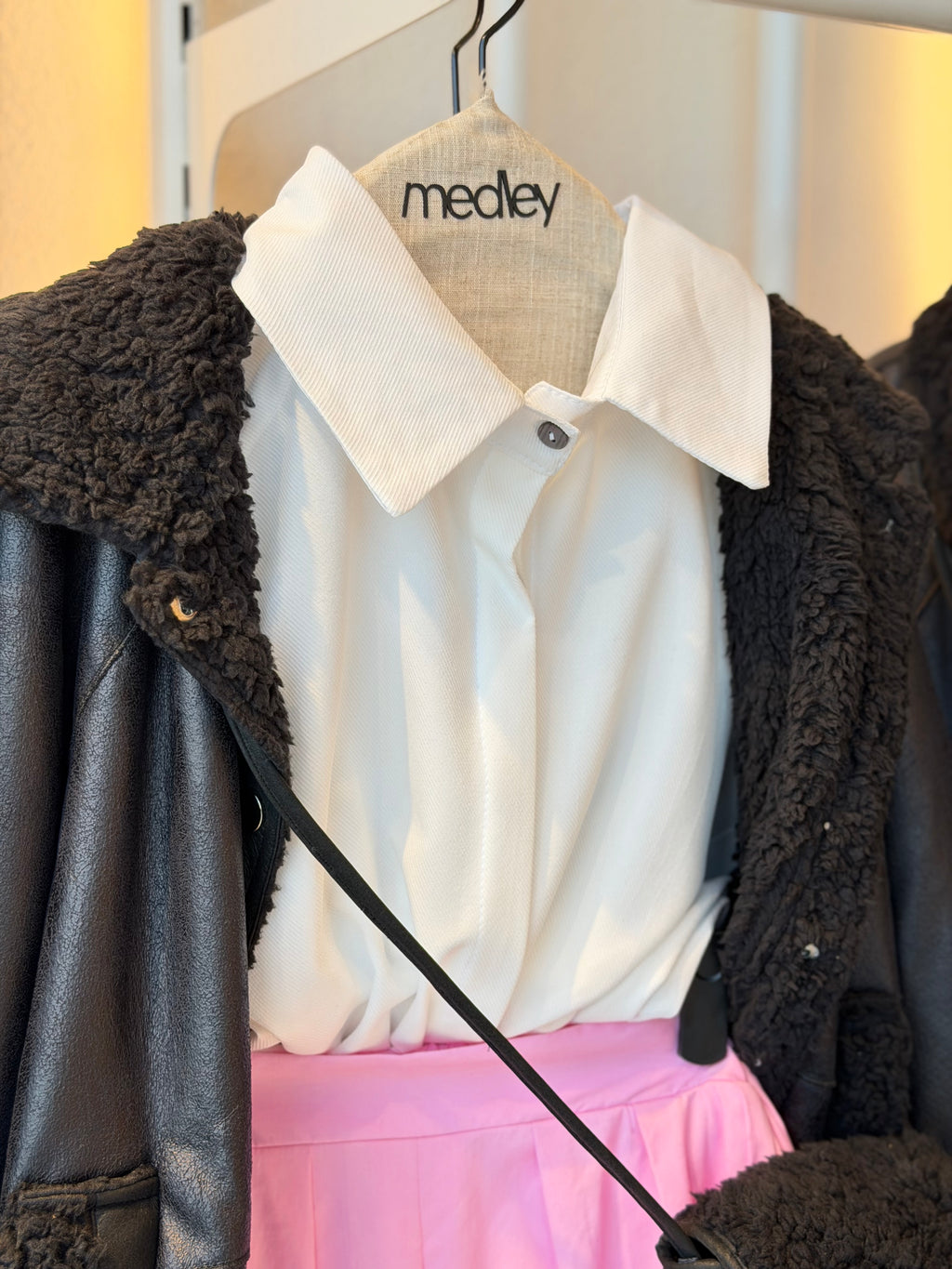 Black teddy bear jacket ( with double face bag )