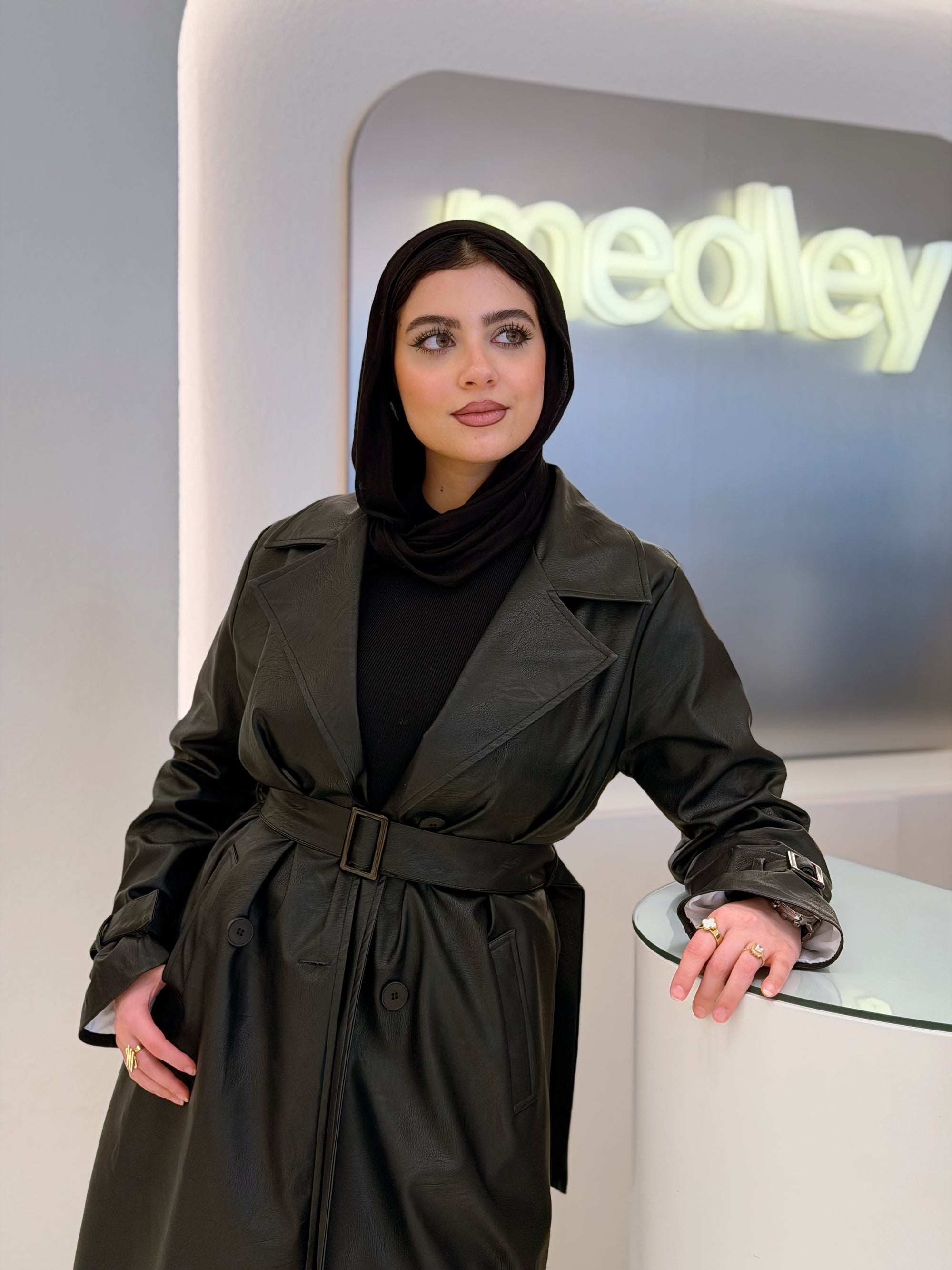 Leather Slim Fit Coat