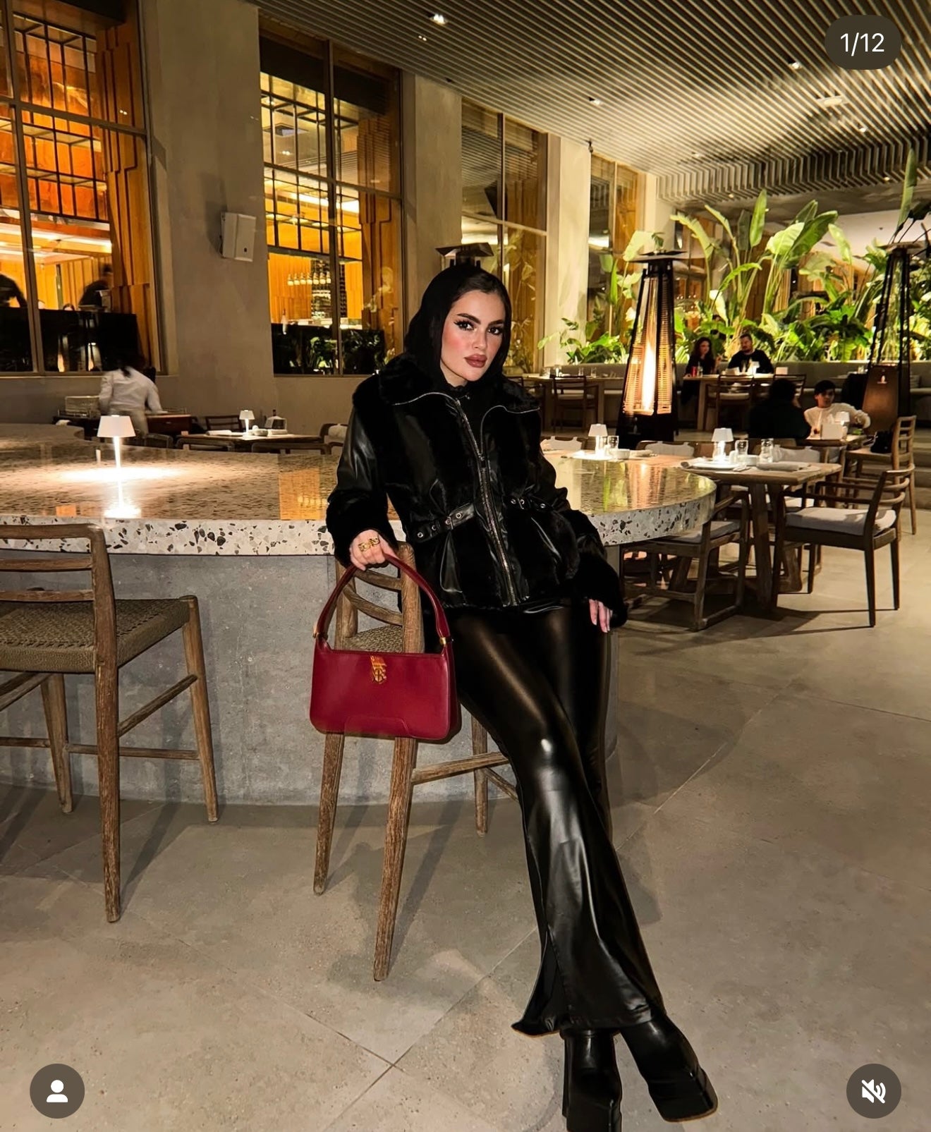 Flare leather Pants