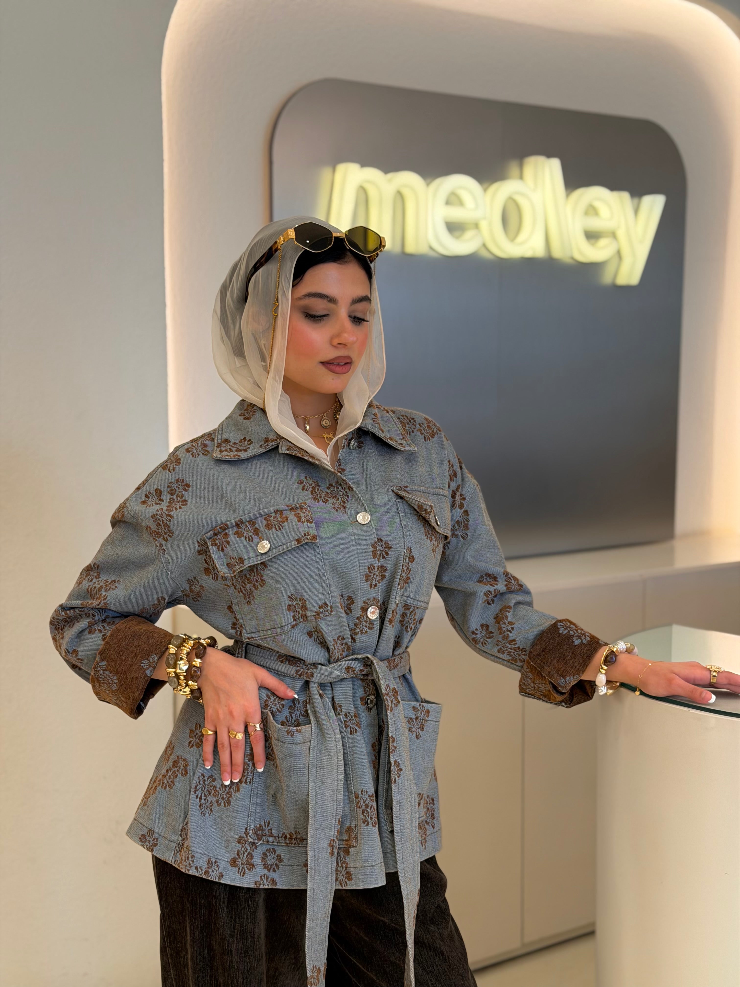 Vintage Bloom Jacket (blue gray)