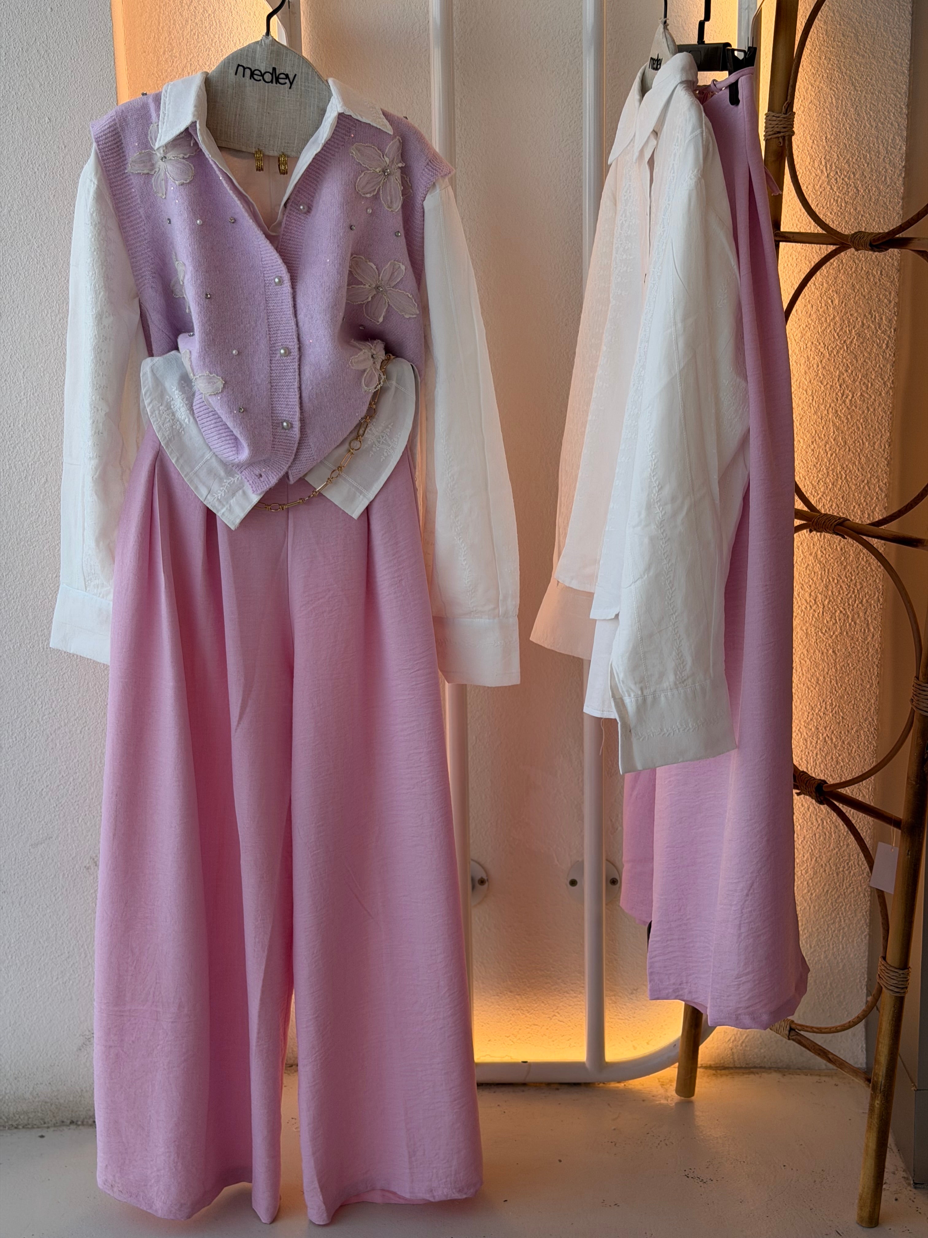 3D Bloom Mohair Vest ( Lavender Macaron )