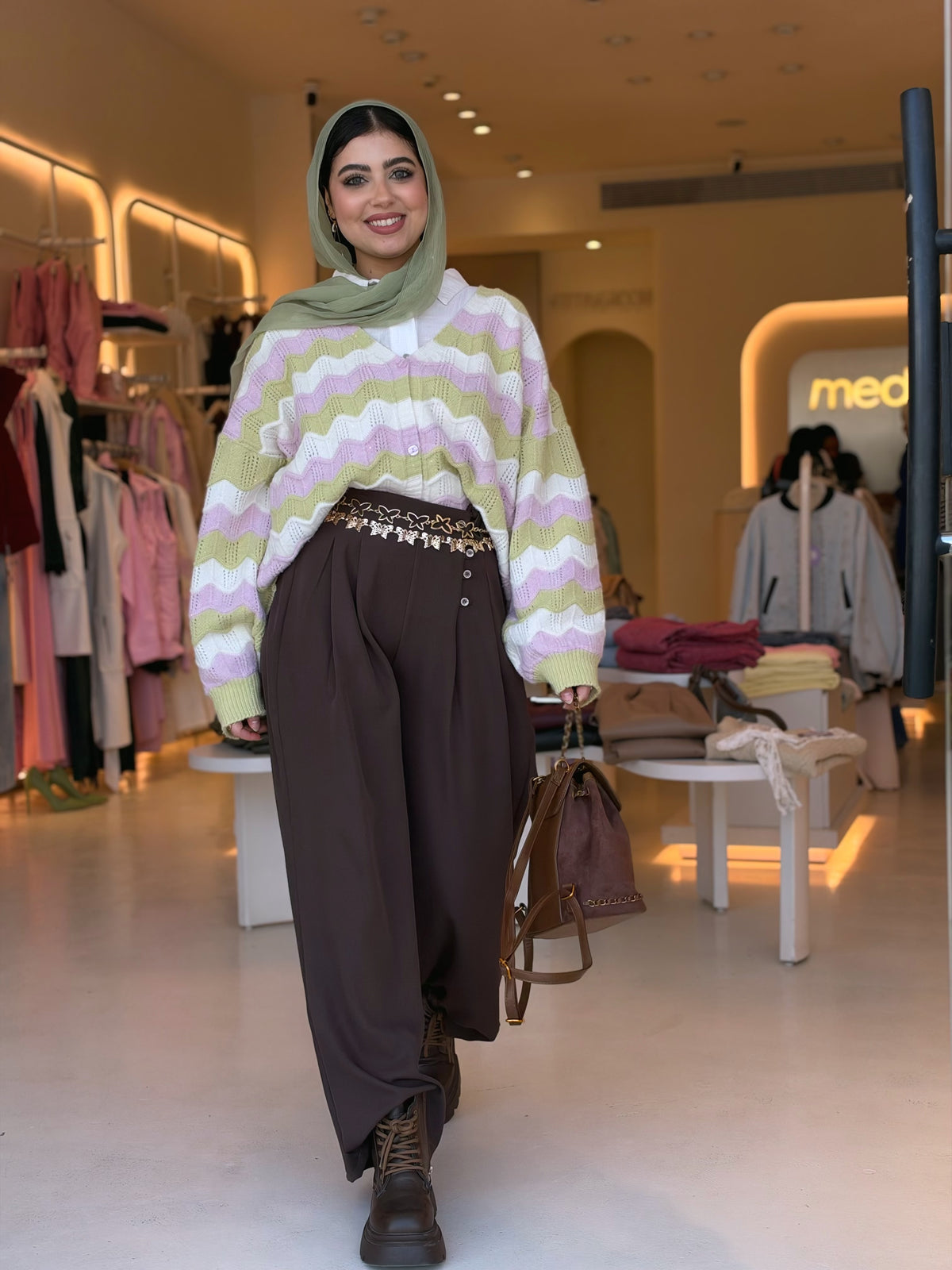 Sugar Rush Mohair Cardigan in Pistachio Lilac by Medley Fashion, photo 5