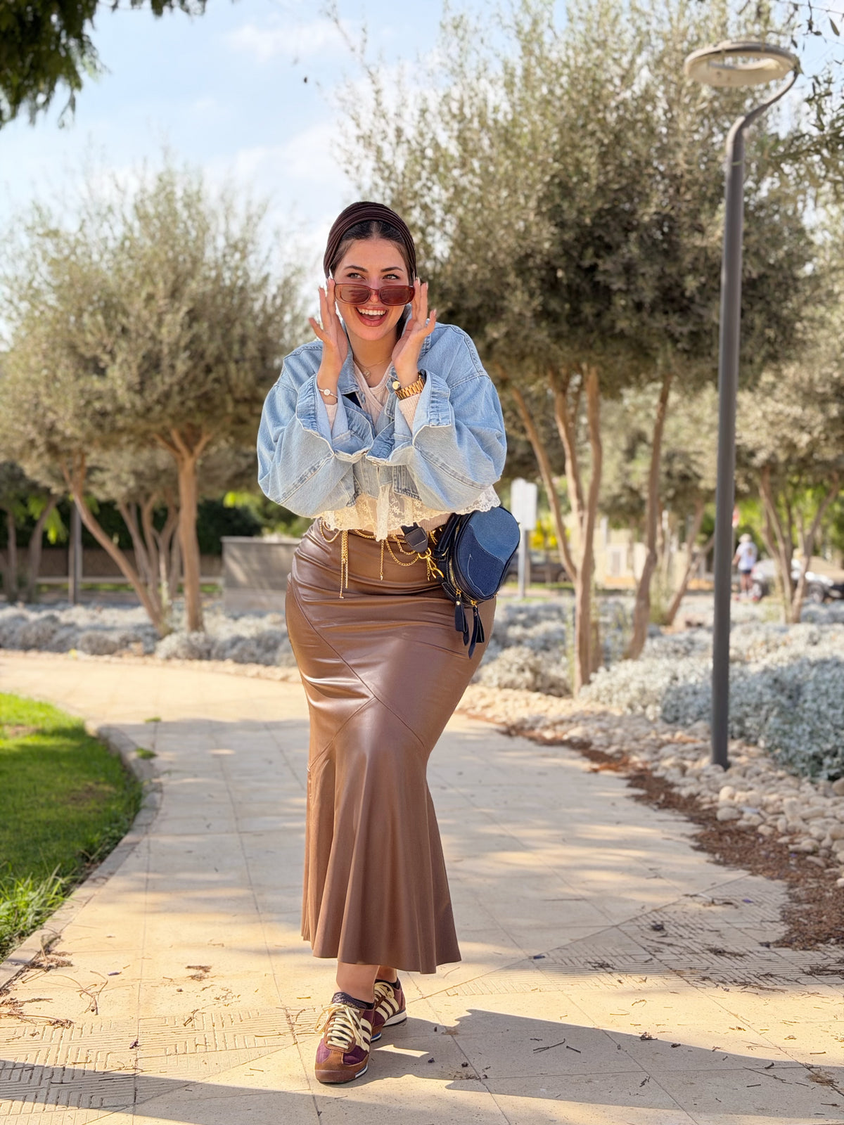 Mermaid Leather Midi Skirt ( Choco )