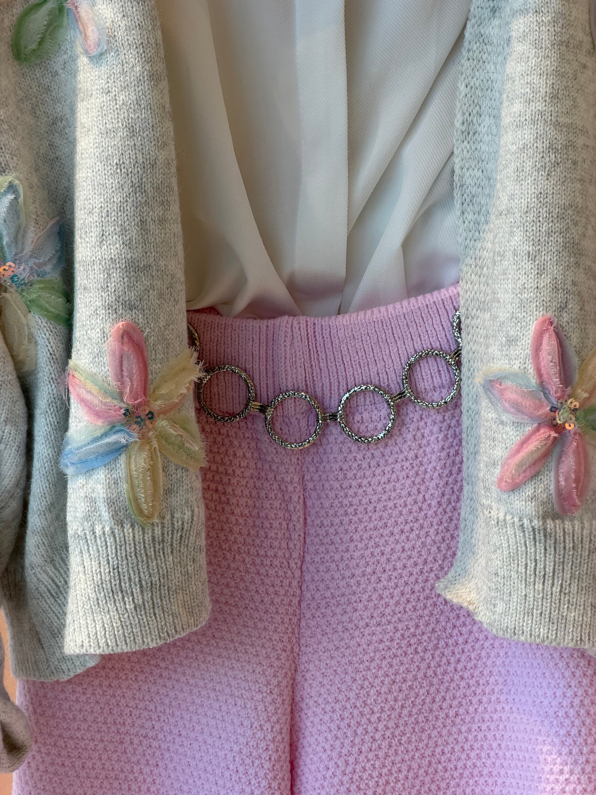 Floral Cardigan ( Greige )