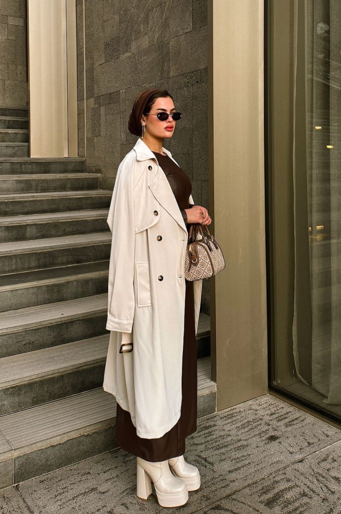 Long beige  trench coat