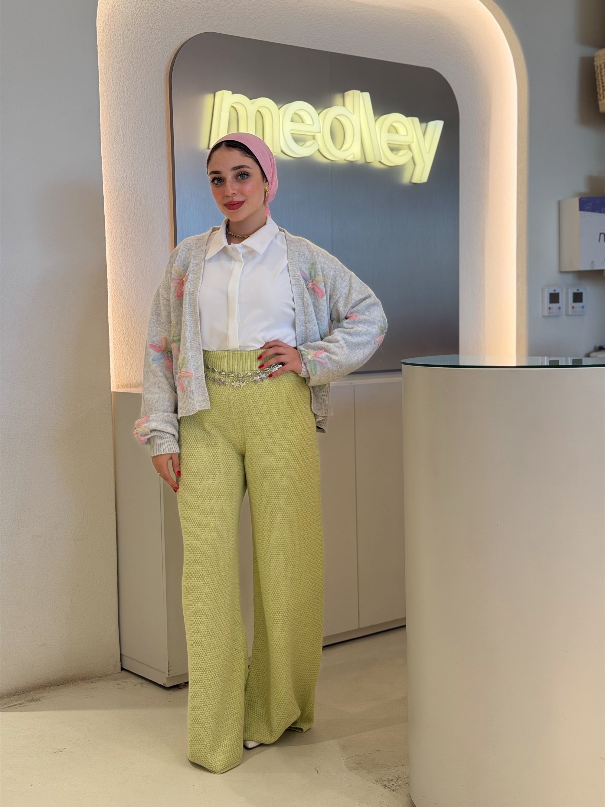 Floral Cardigan ( Greige )