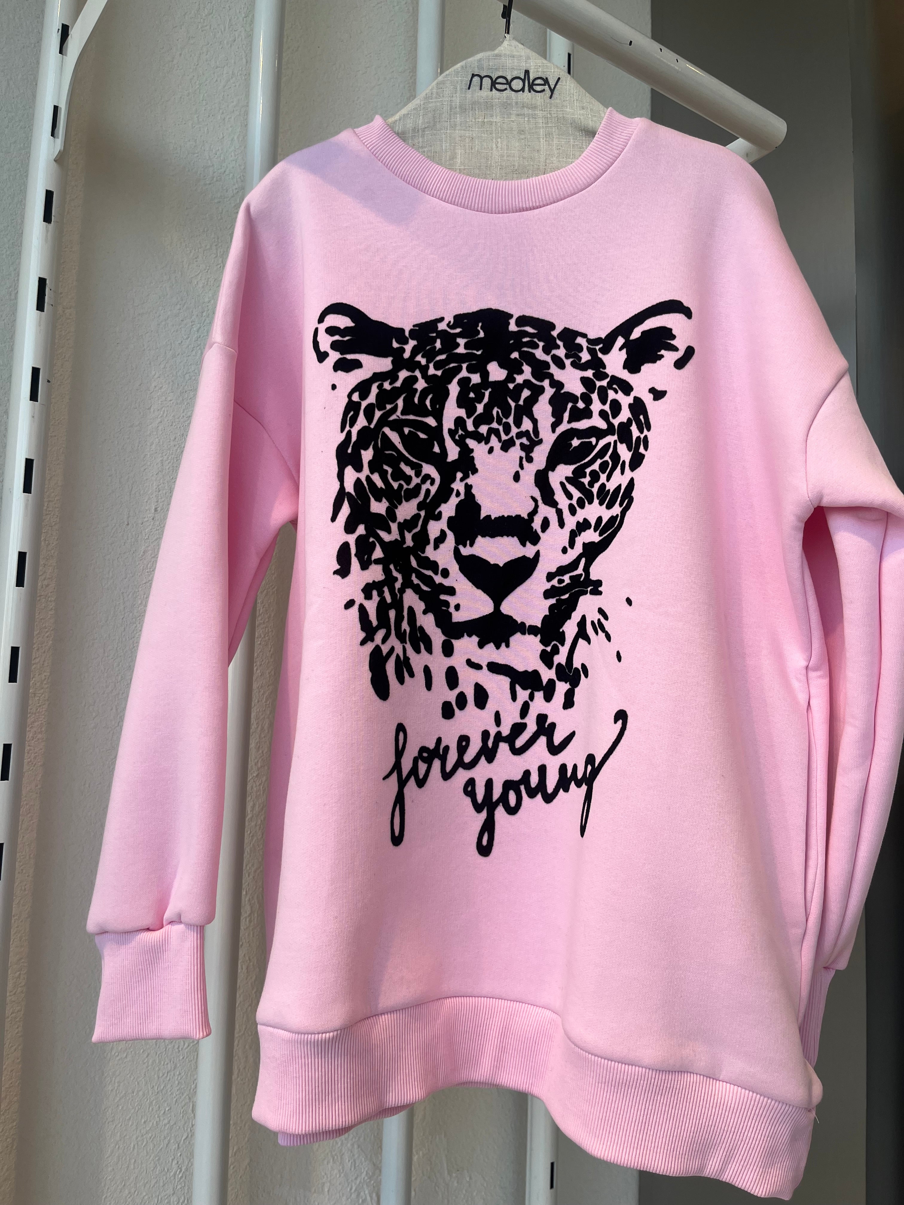 Pink hoodie printed