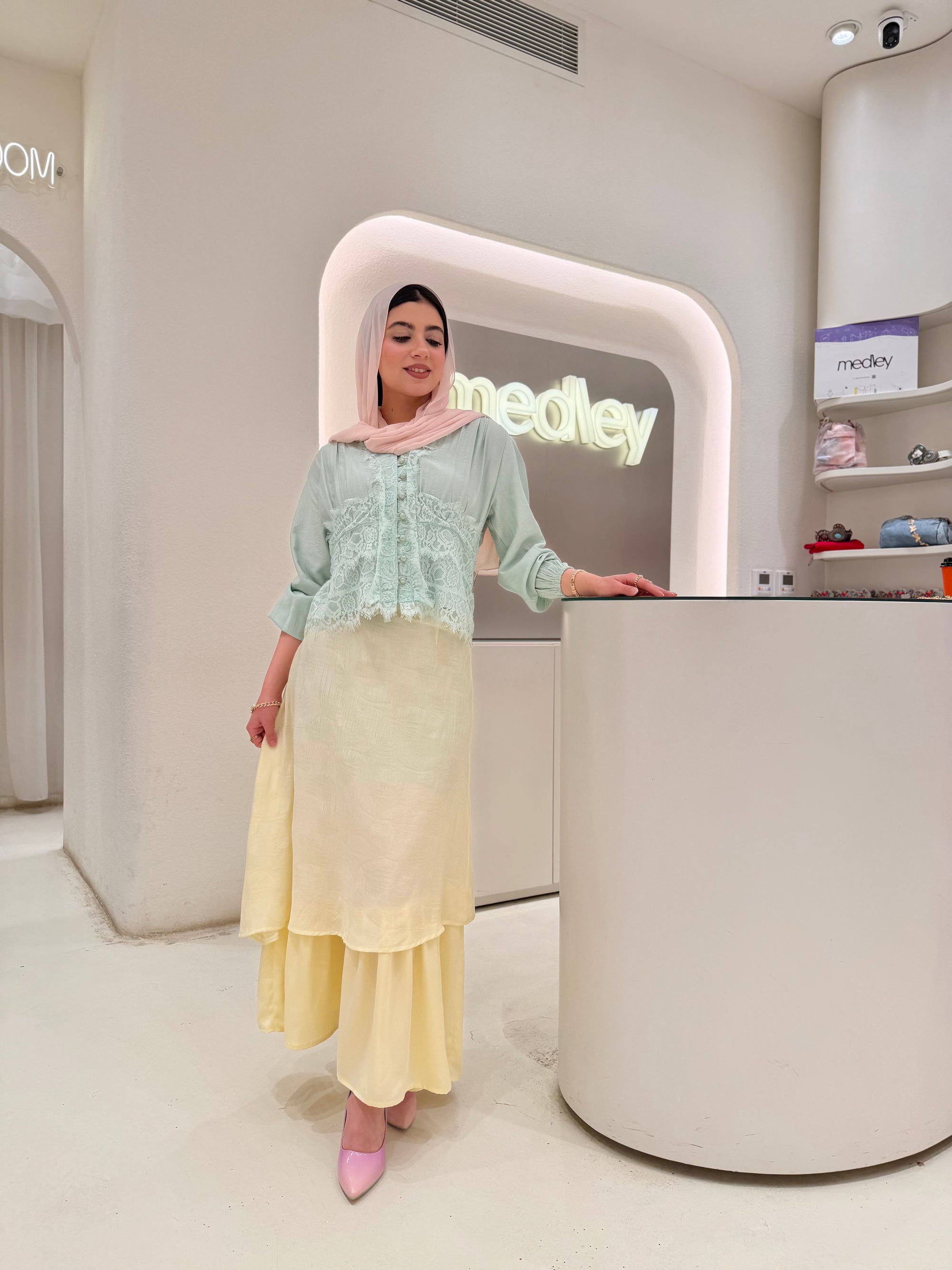 Butter Yellow Two Layers Skirt