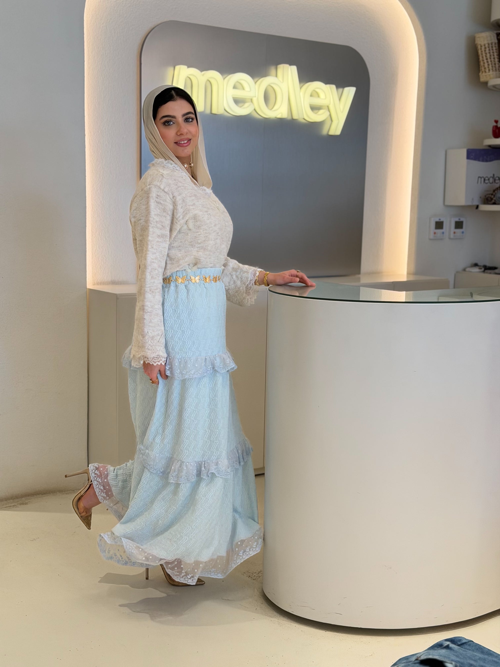 Dantel End Flowy Skirt