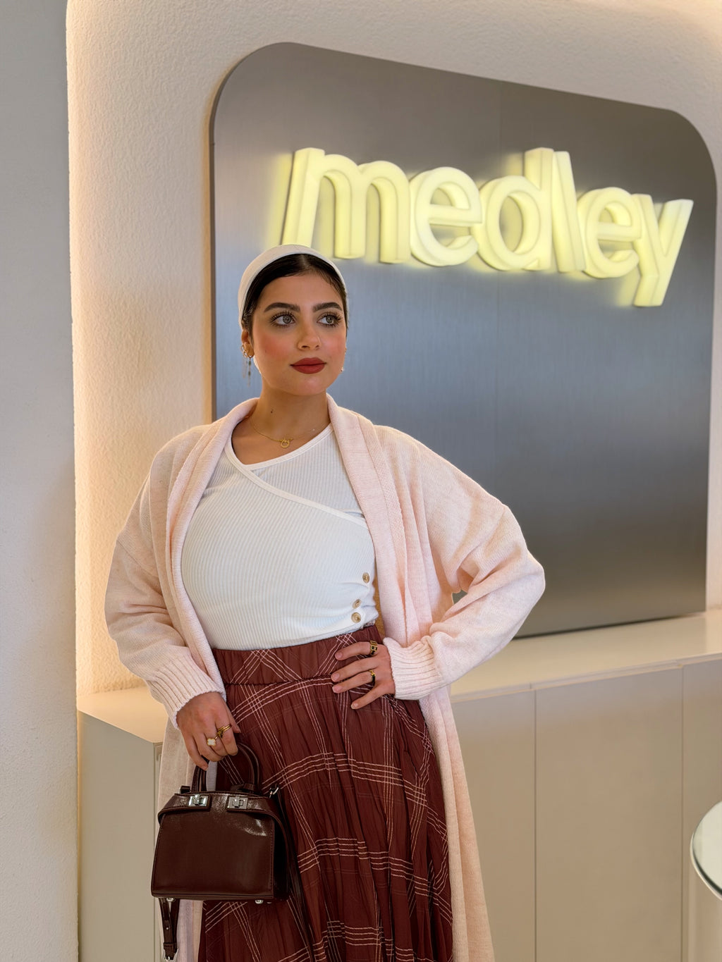 Chiffon Pleated Checkered Skirt